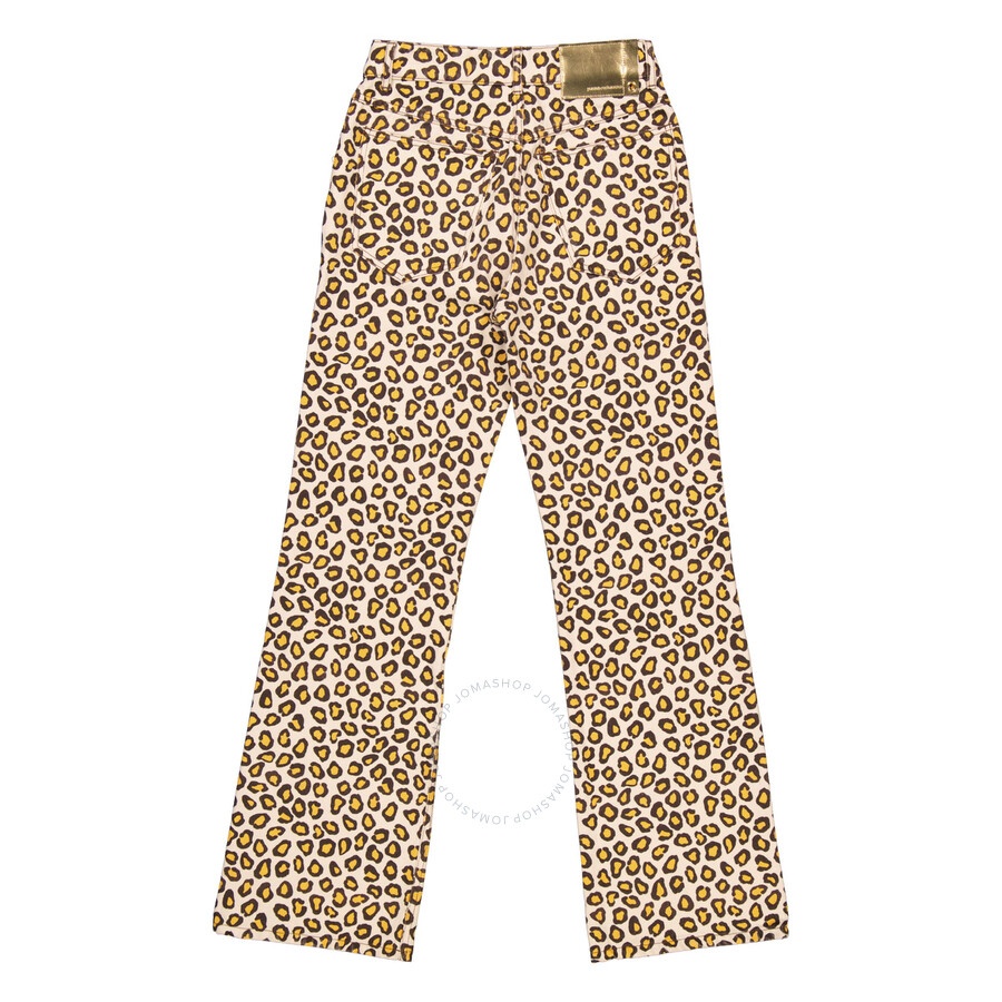 Rabanne Leopard Natural Movida Printed Flared Jeans, Brand Size 36 (US Size 4) - 2