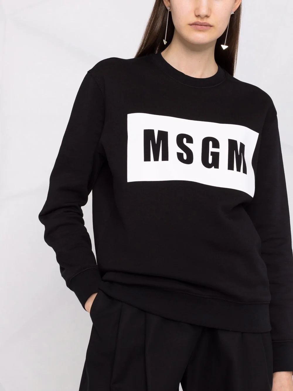 logo-print cotton sweater - 5