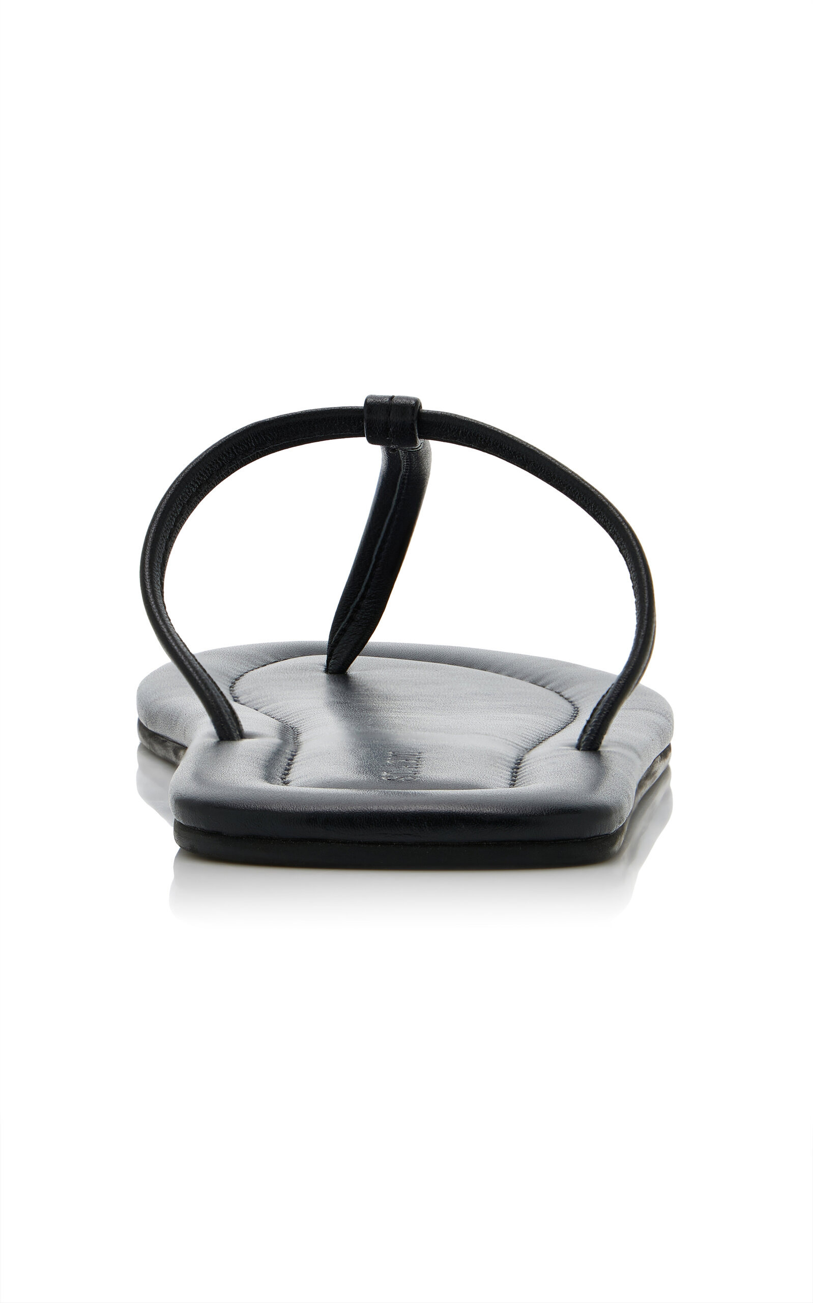 T Slide Leather Sandals black - 6
