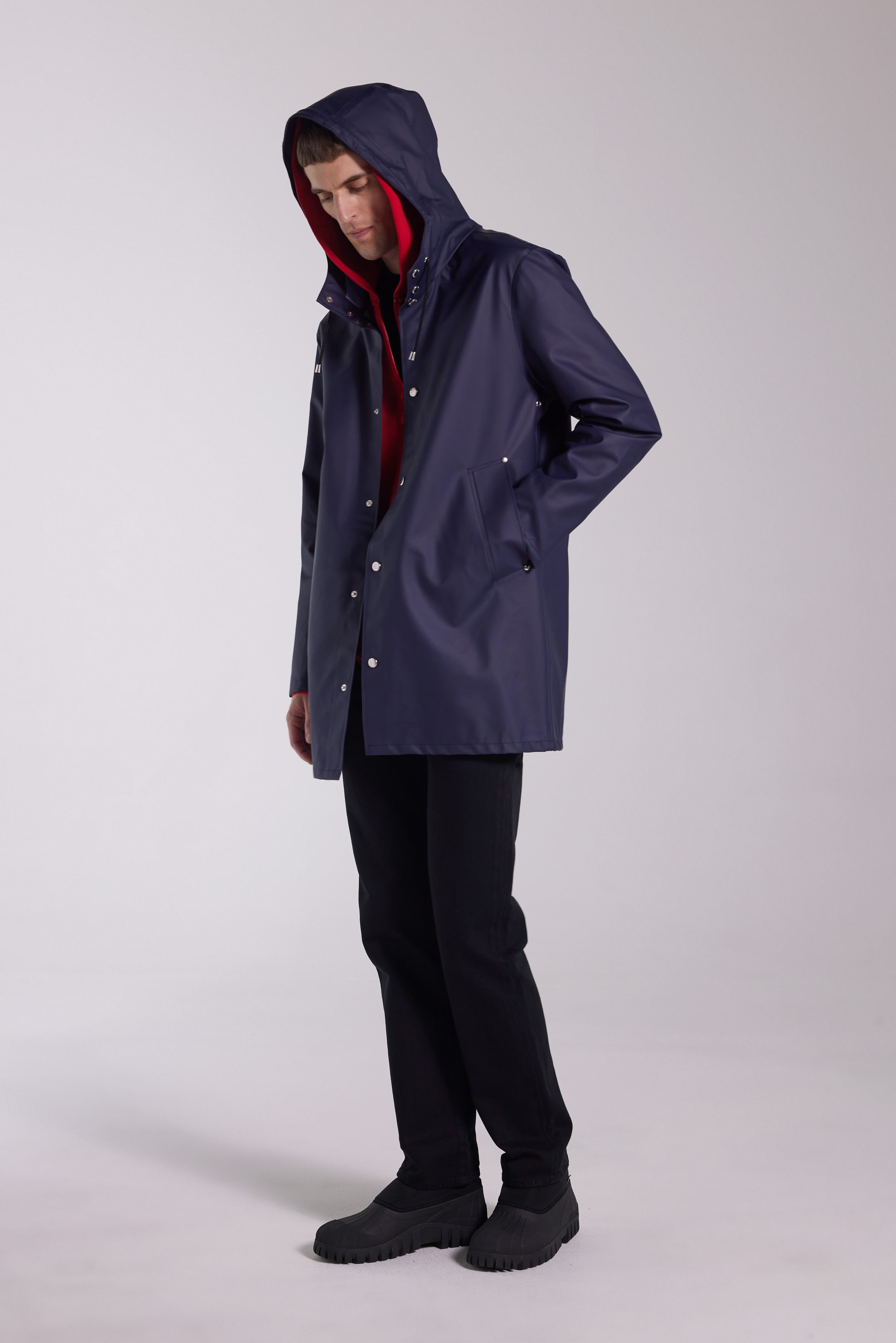 Stutterheim Stockholm Lightweight Raincoat in Navy at Nordstrom - 9