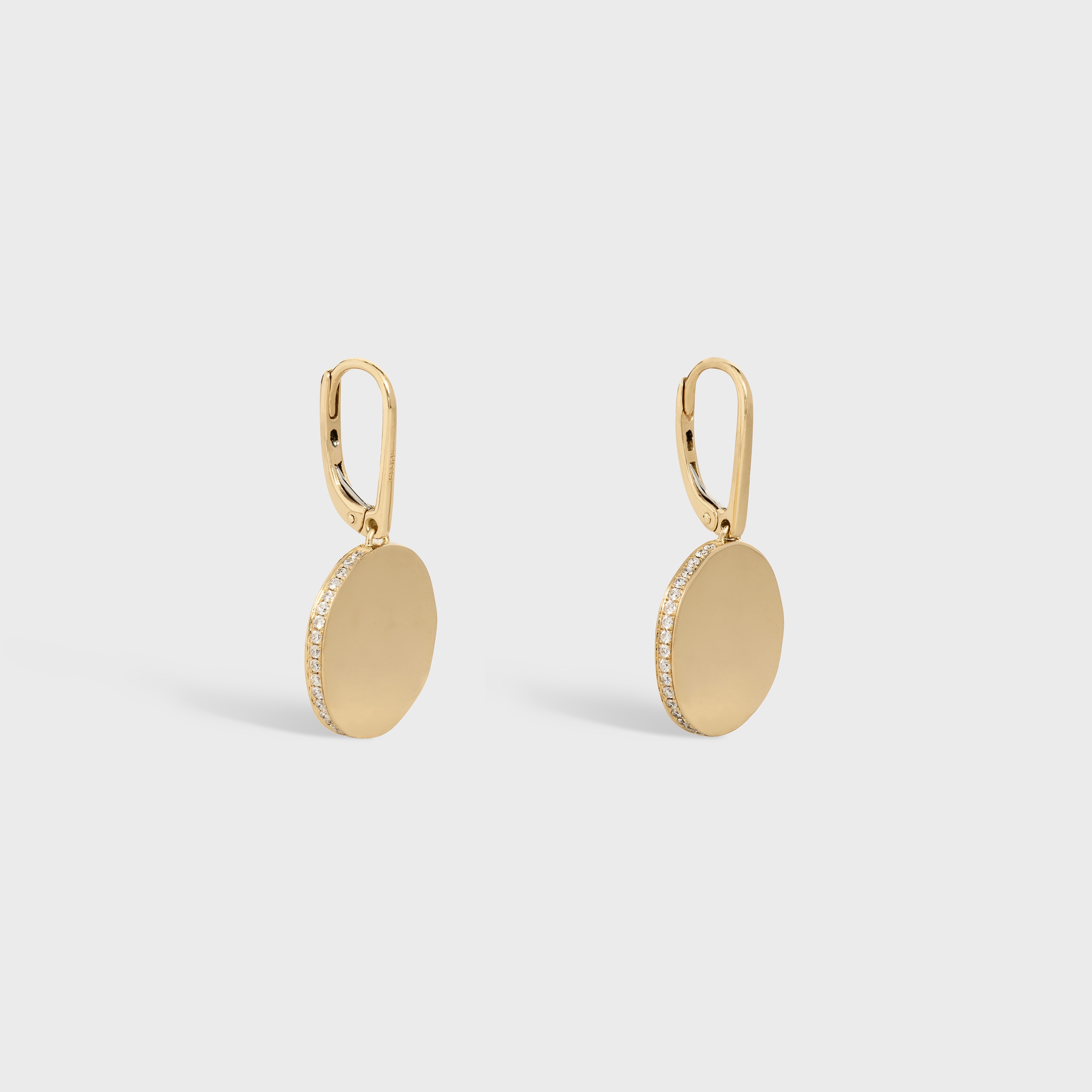 Medaille Celine Earrings in Yellow Gold and Diamonds - 2