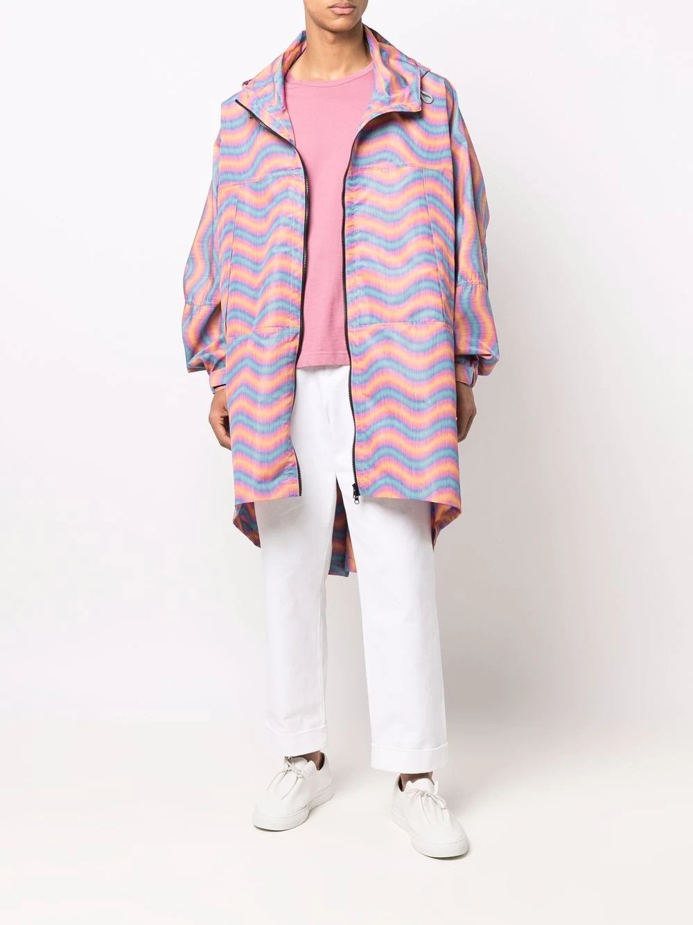 Mist wave print raincoat - 2