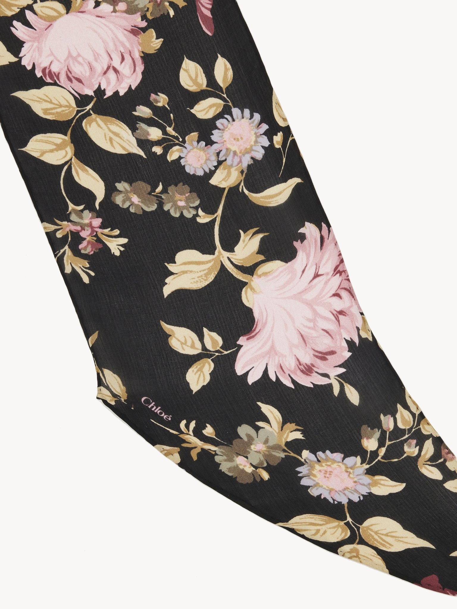 THE CHLOÉ PEONIES BANDEAU SCARF IN SILK CHARMEUSE - 3