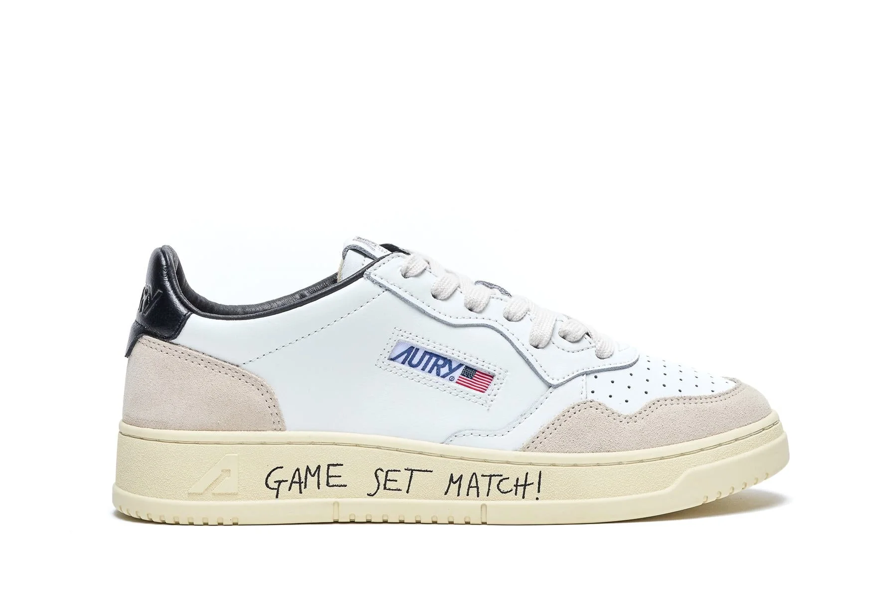 Autry 'Medalist Low' White Leather Sneakers - 1