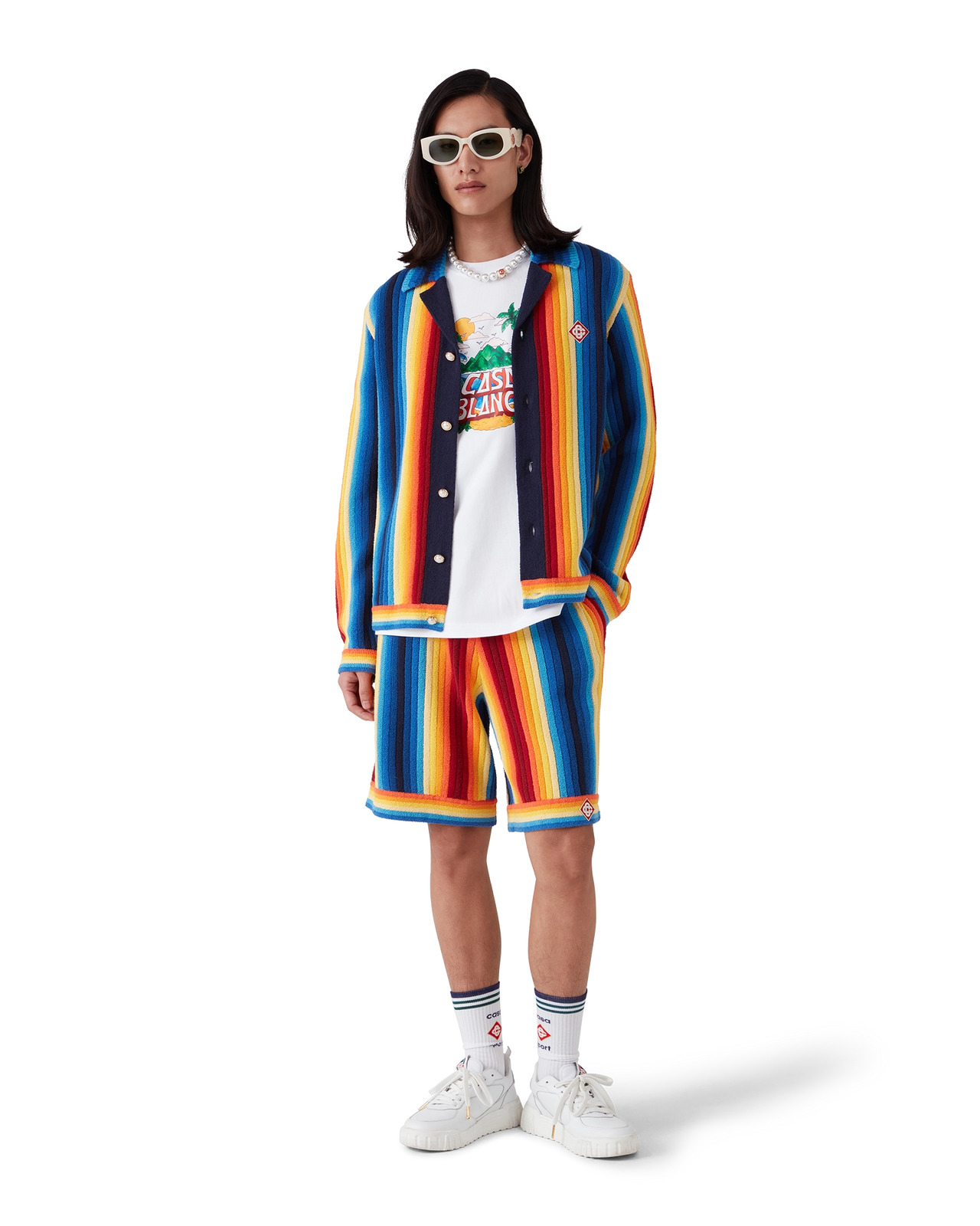 Gradient Stripe Towelling Shorts | Casablanca Paris - 2