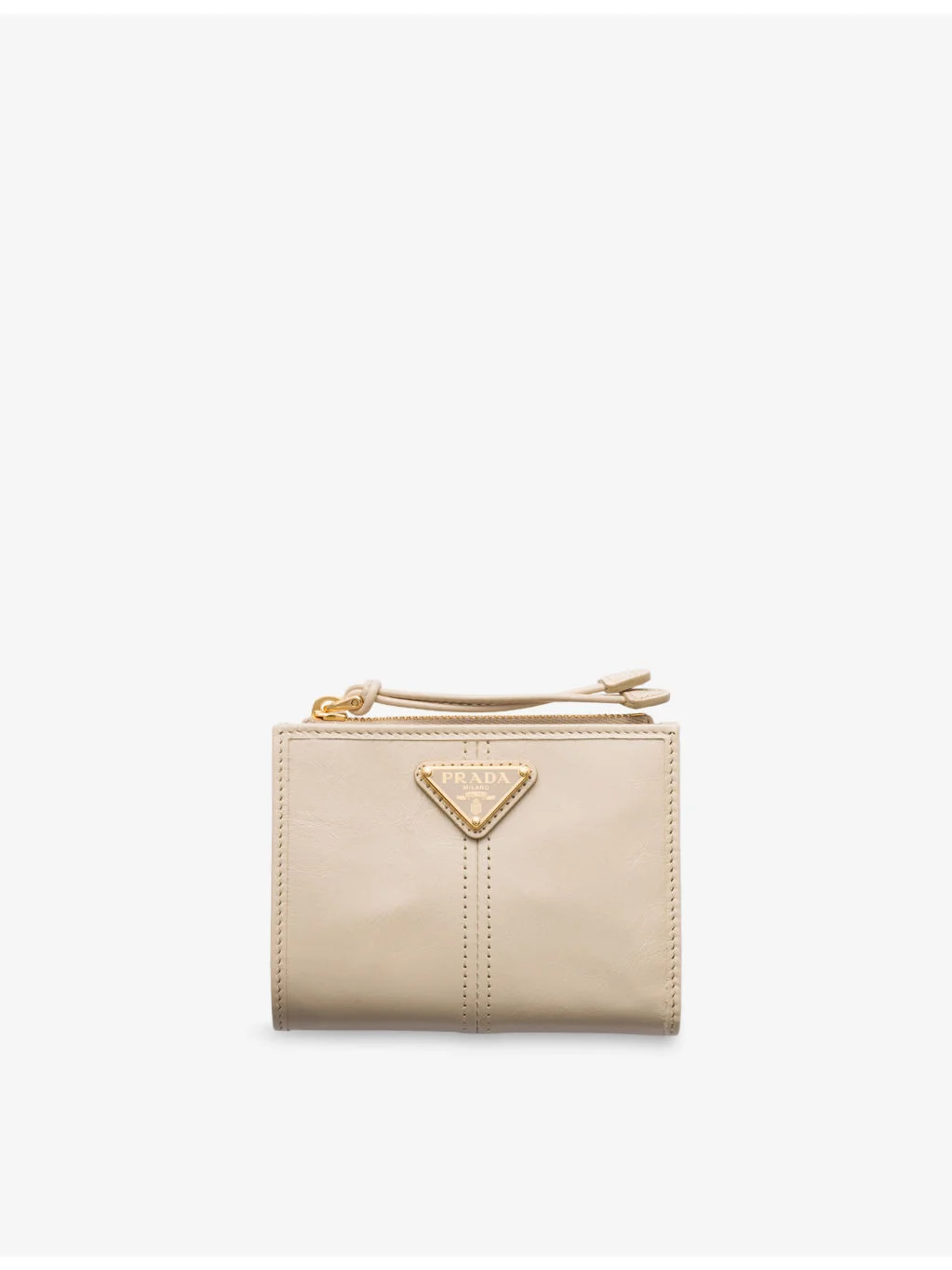 Triangle-Logo Small Leather Wallet - 1
