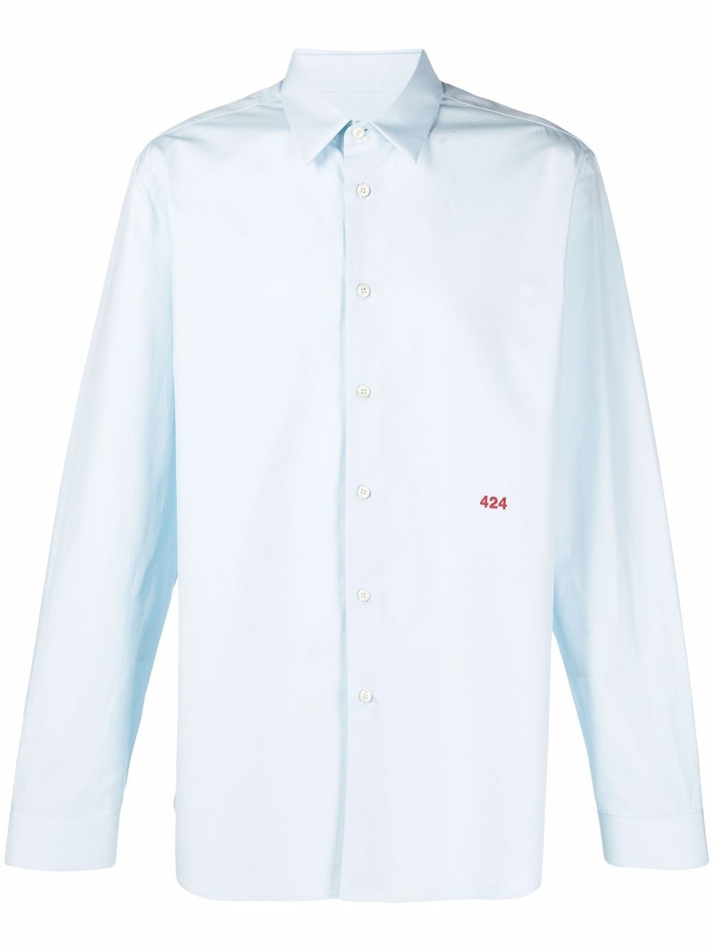 embroidered-logo cotton shirt - 1