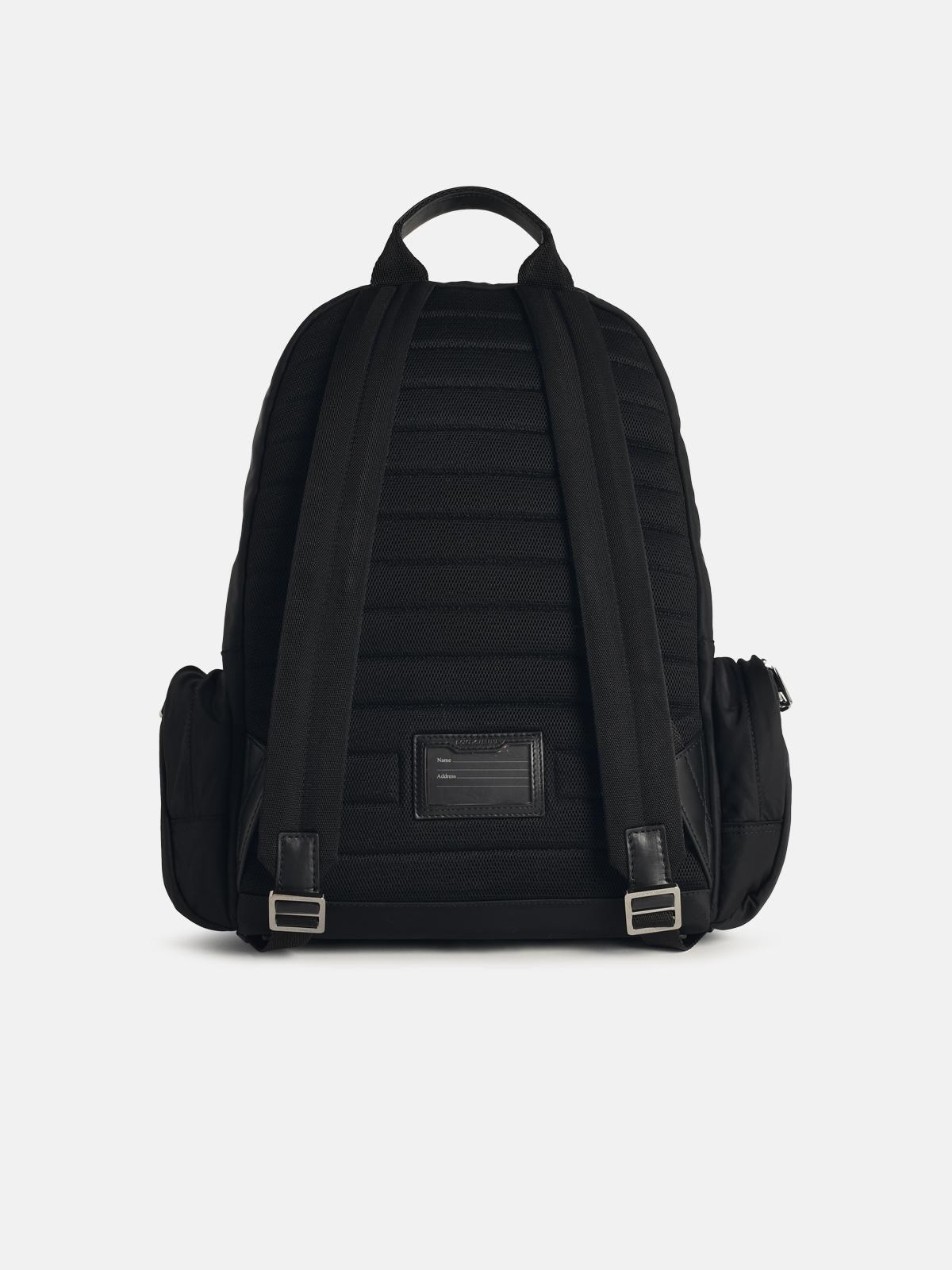 BLACK NYLON BLEND BACKPACK - 3