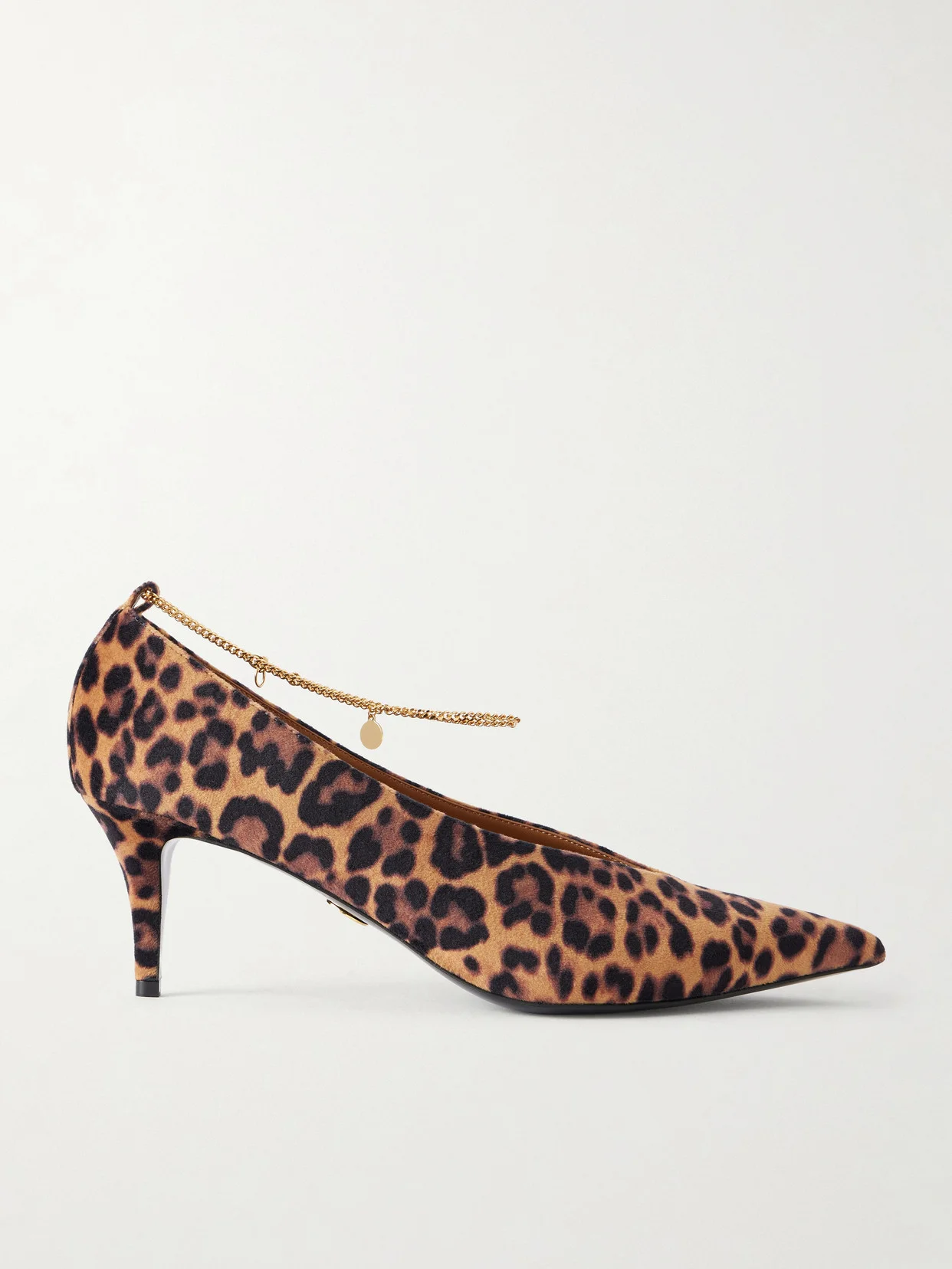 Embellished Leopard-print Velvet Pumps - 1