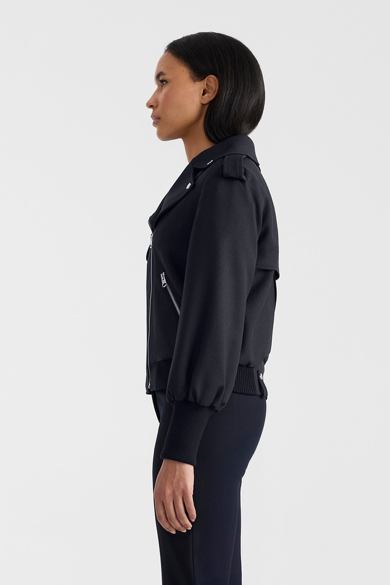 PONY Wool Gabardine Moto Jacket 5
