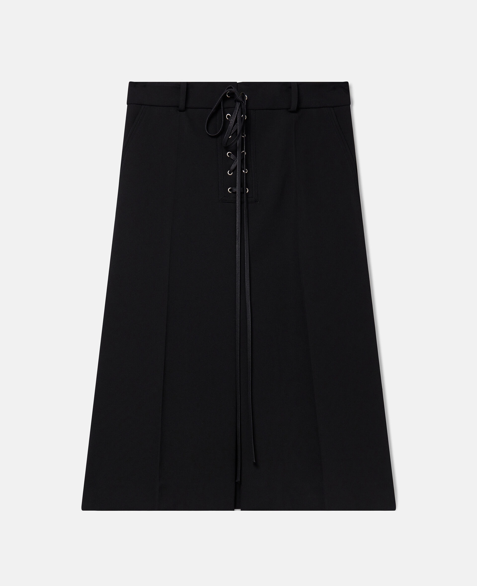 Whipstitch-Closure Wool Skirt - 1