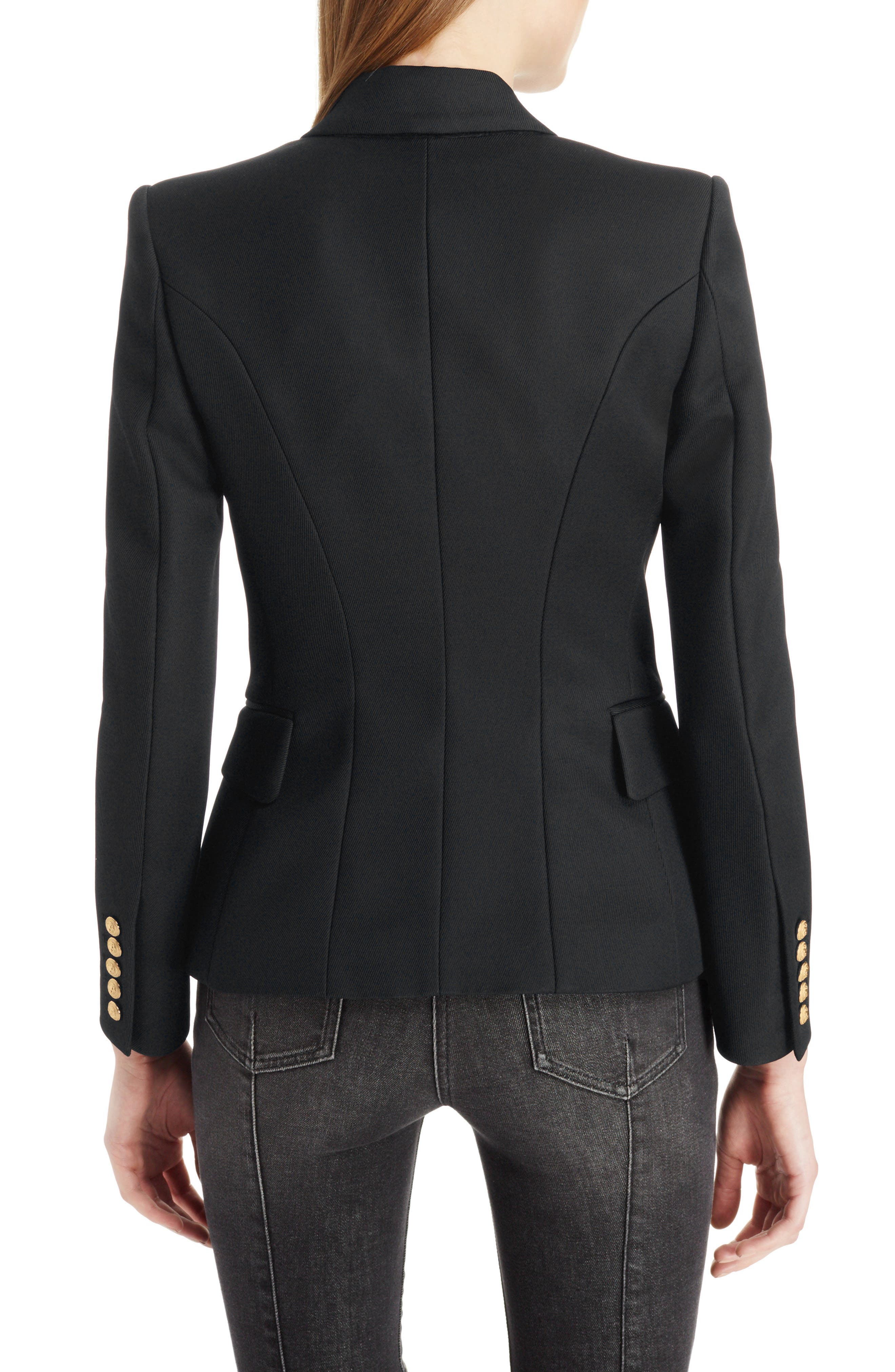 Double Breasted Wool Blazer - 2