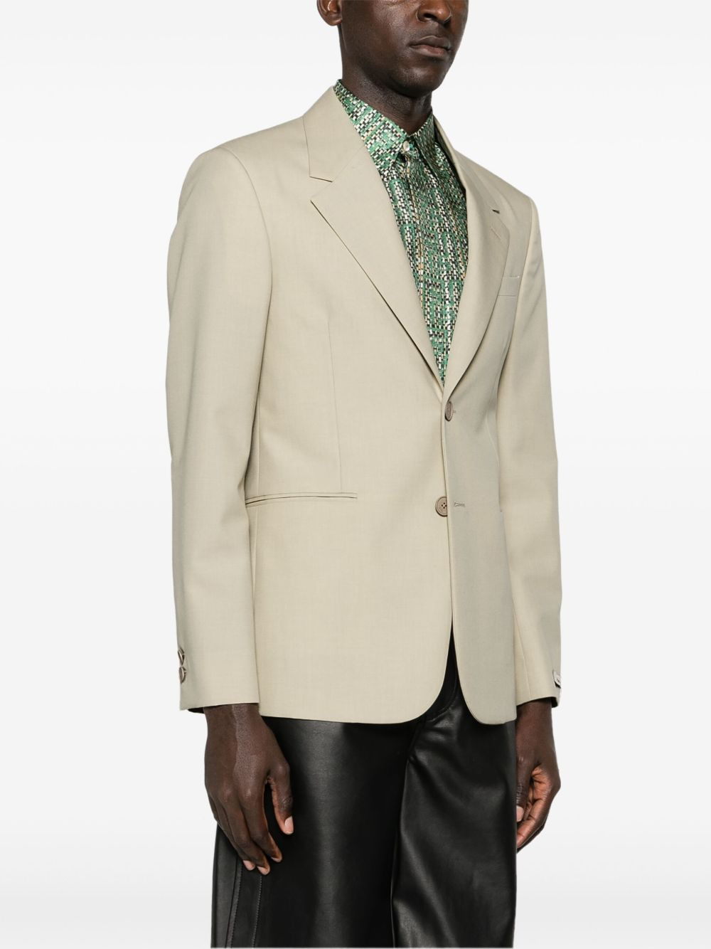 single-breasted virgin wool blazer - 3