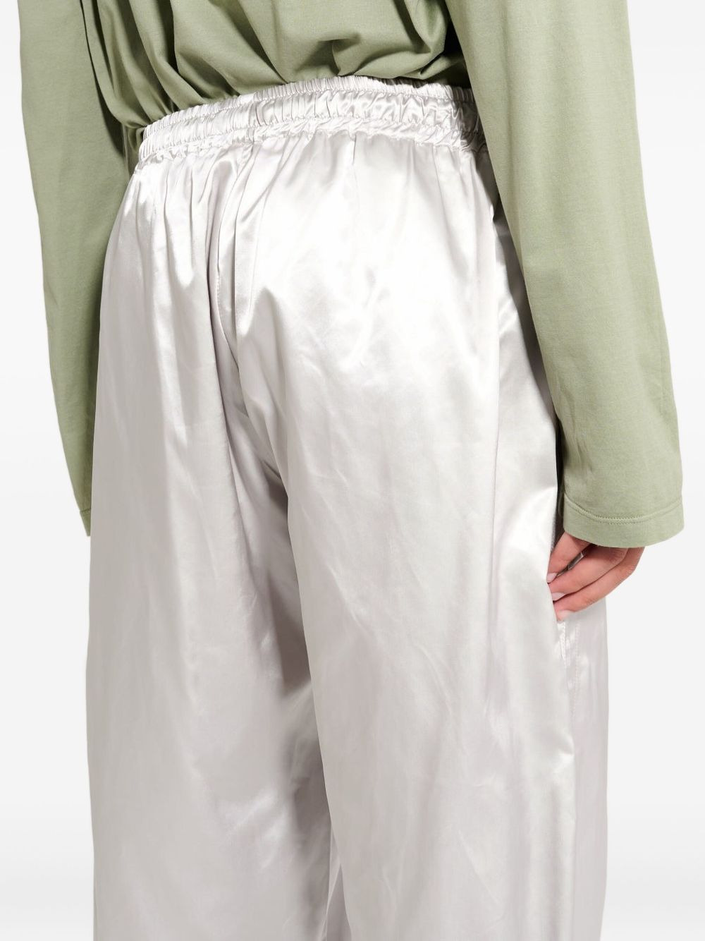 elasticated-waistband panelled trousers - 4