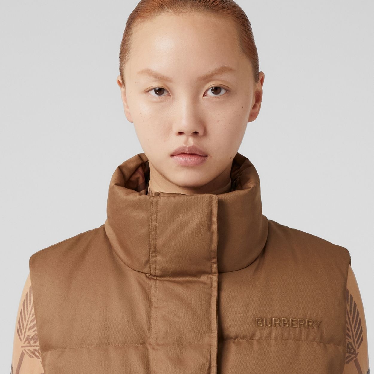 Embroidered Logo Cotton Gabardine Puffer Gilet - 3