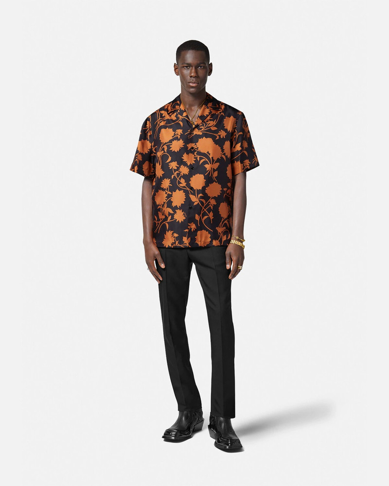 VERSACE Floral Silhouette Silk Shirt outlook