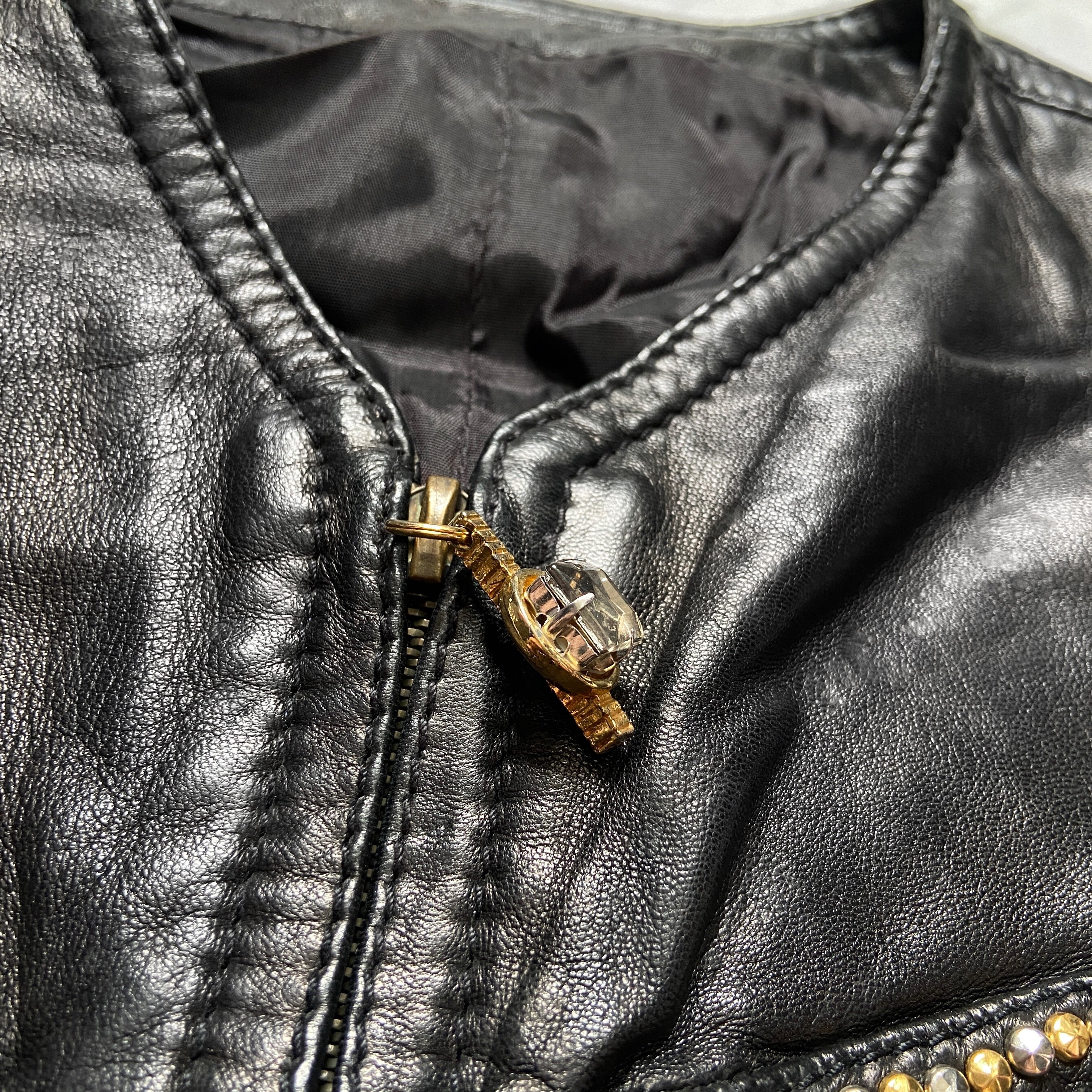 Gianni Versace Spring 1993 Western Lambskin Leather Gold Embellished Vest 40 1992 - 11