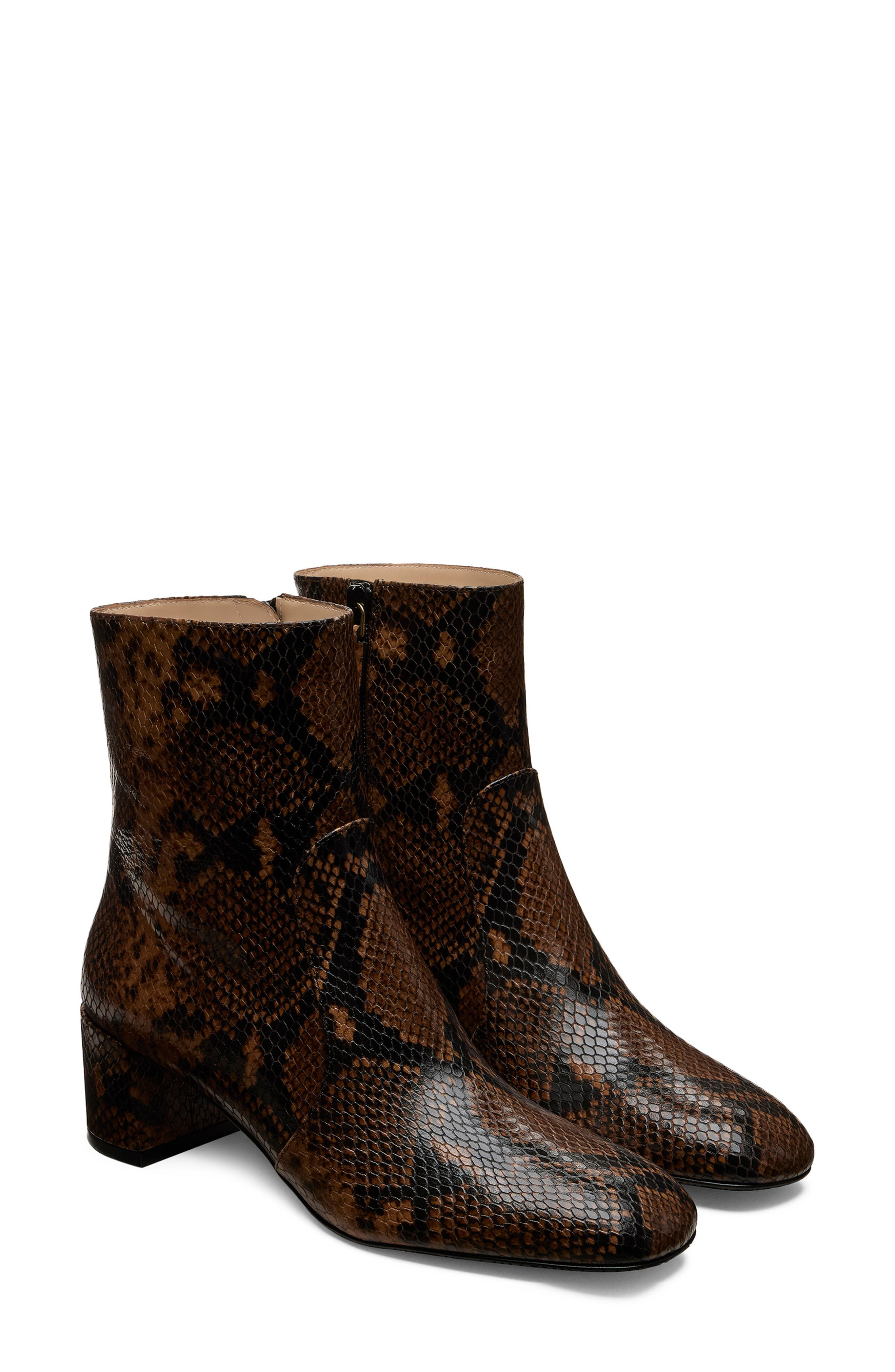 Stuart Weitzman Maeve Snakeskin Embossed Bootie in Espresso at Nordstrom - 3