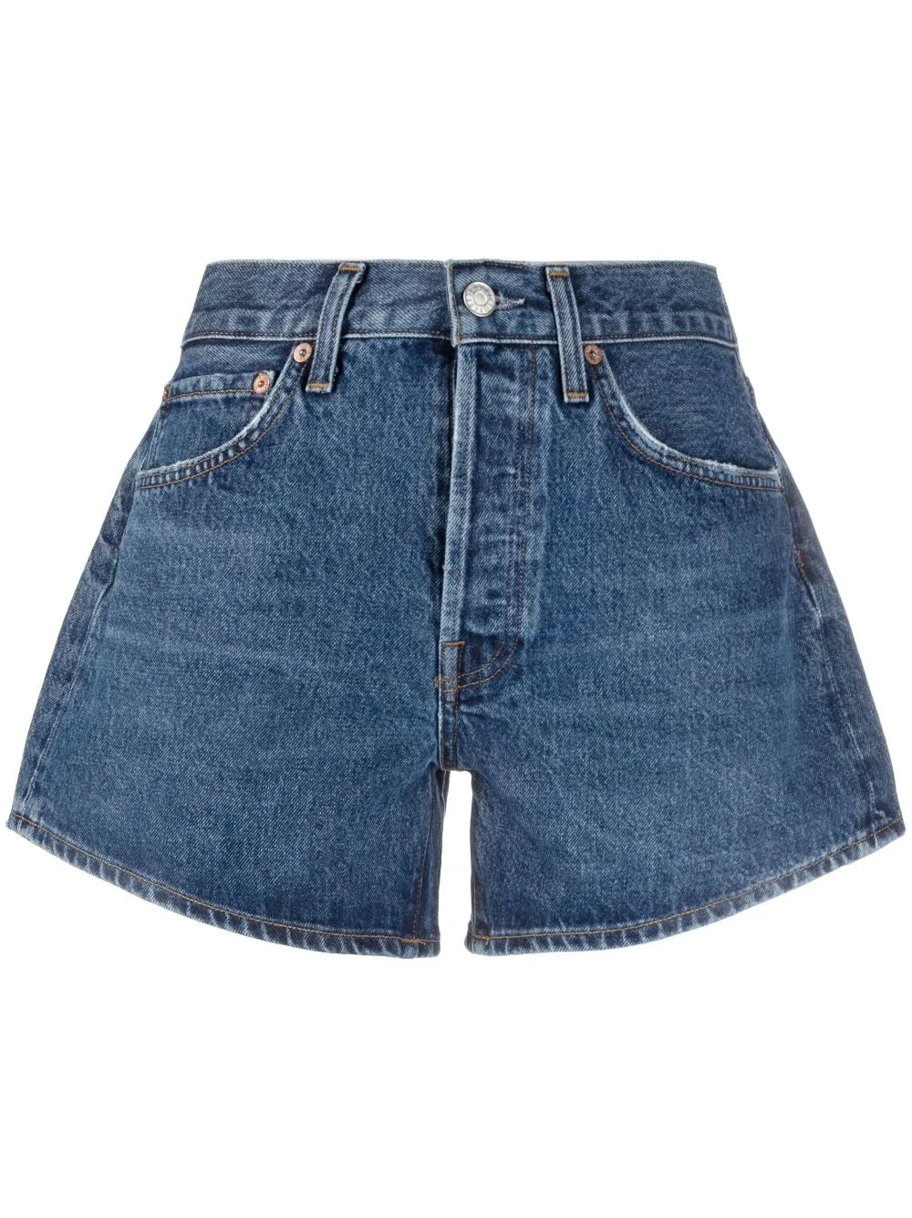 high-waist denim shorts - 1