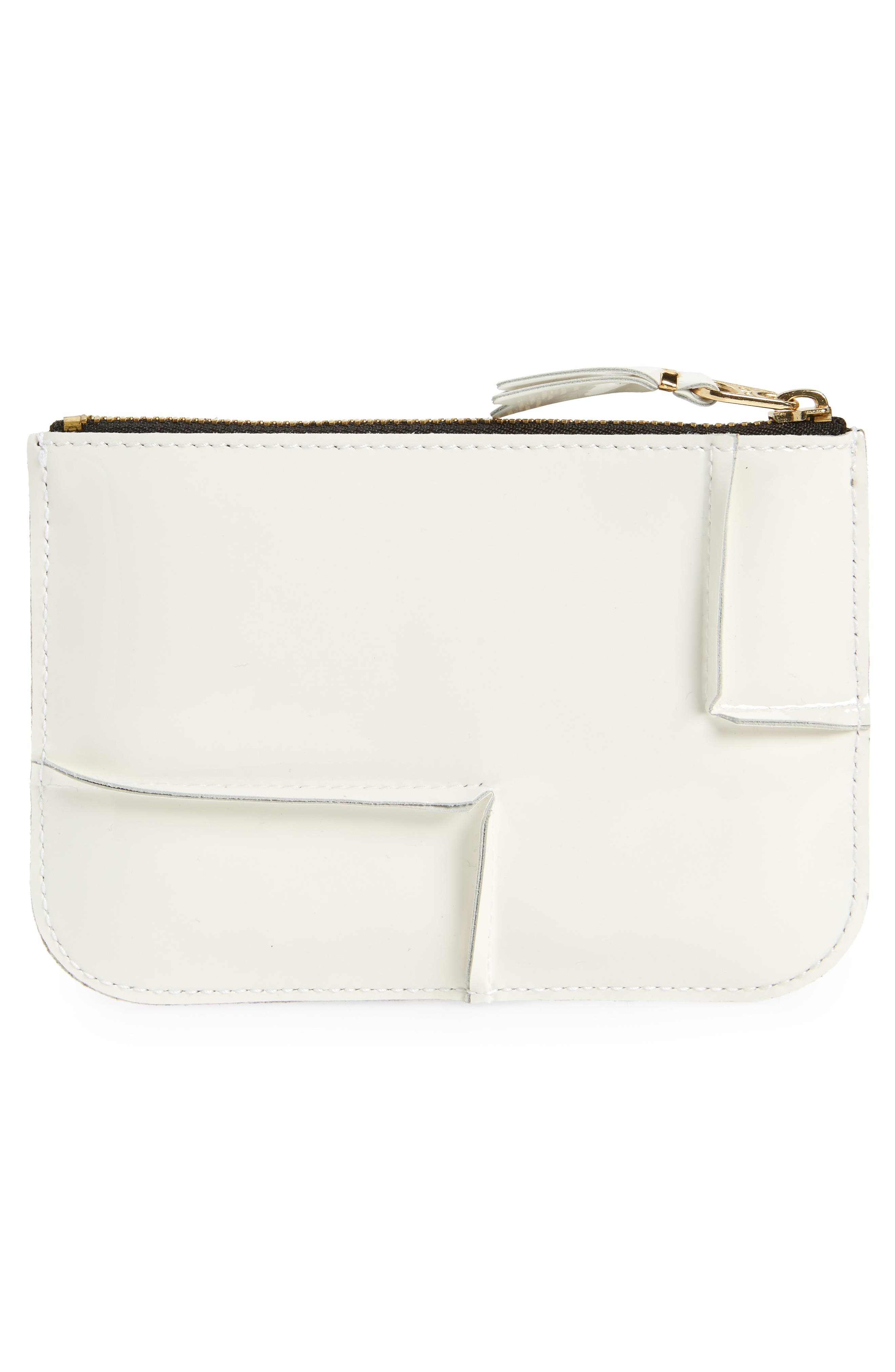 Seam Detail Leather Zip Pouch - 3