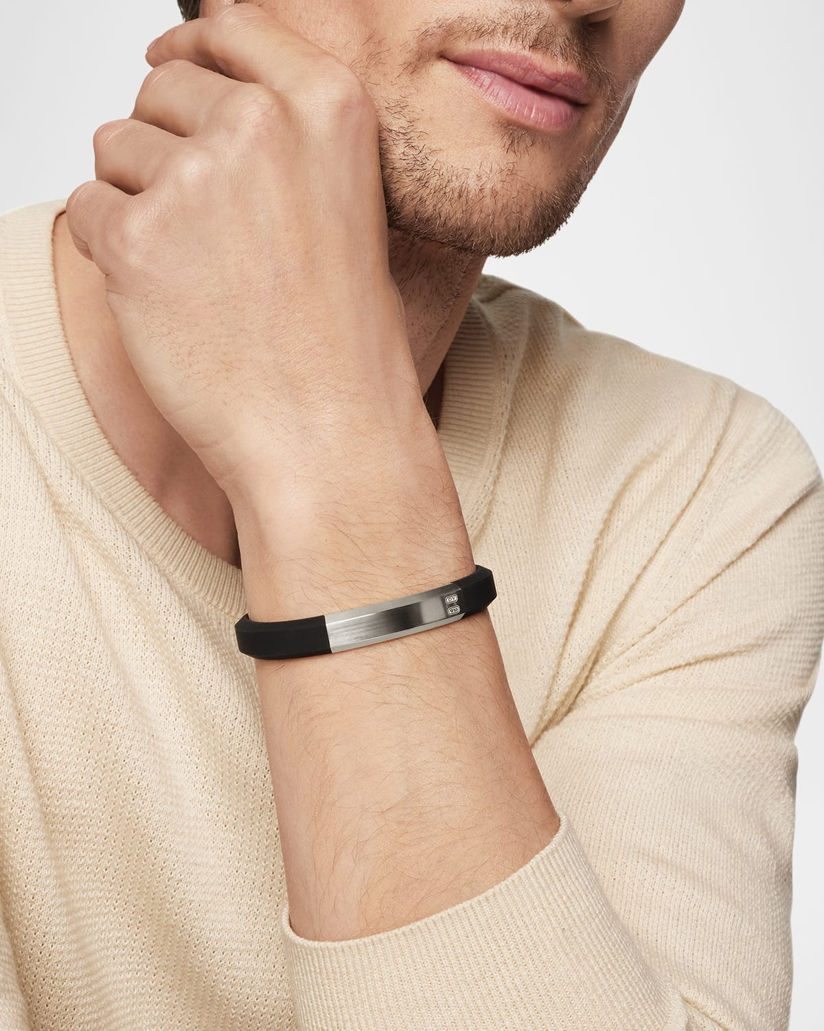 10mm Men's Streamline ID Rubber Bracelet - 6