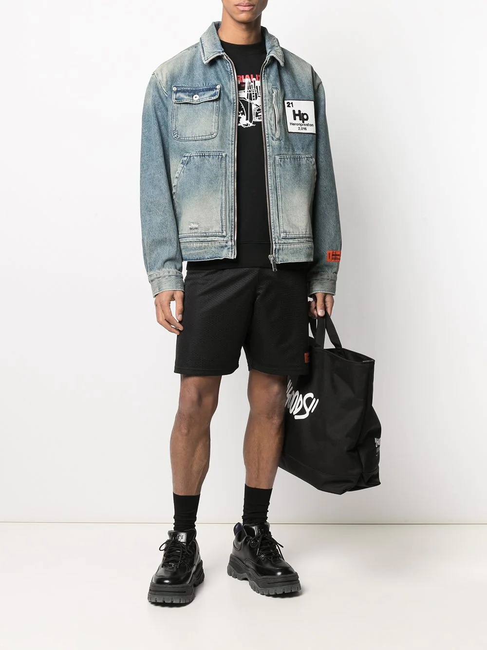 Worker logo patch denim jacket - 2