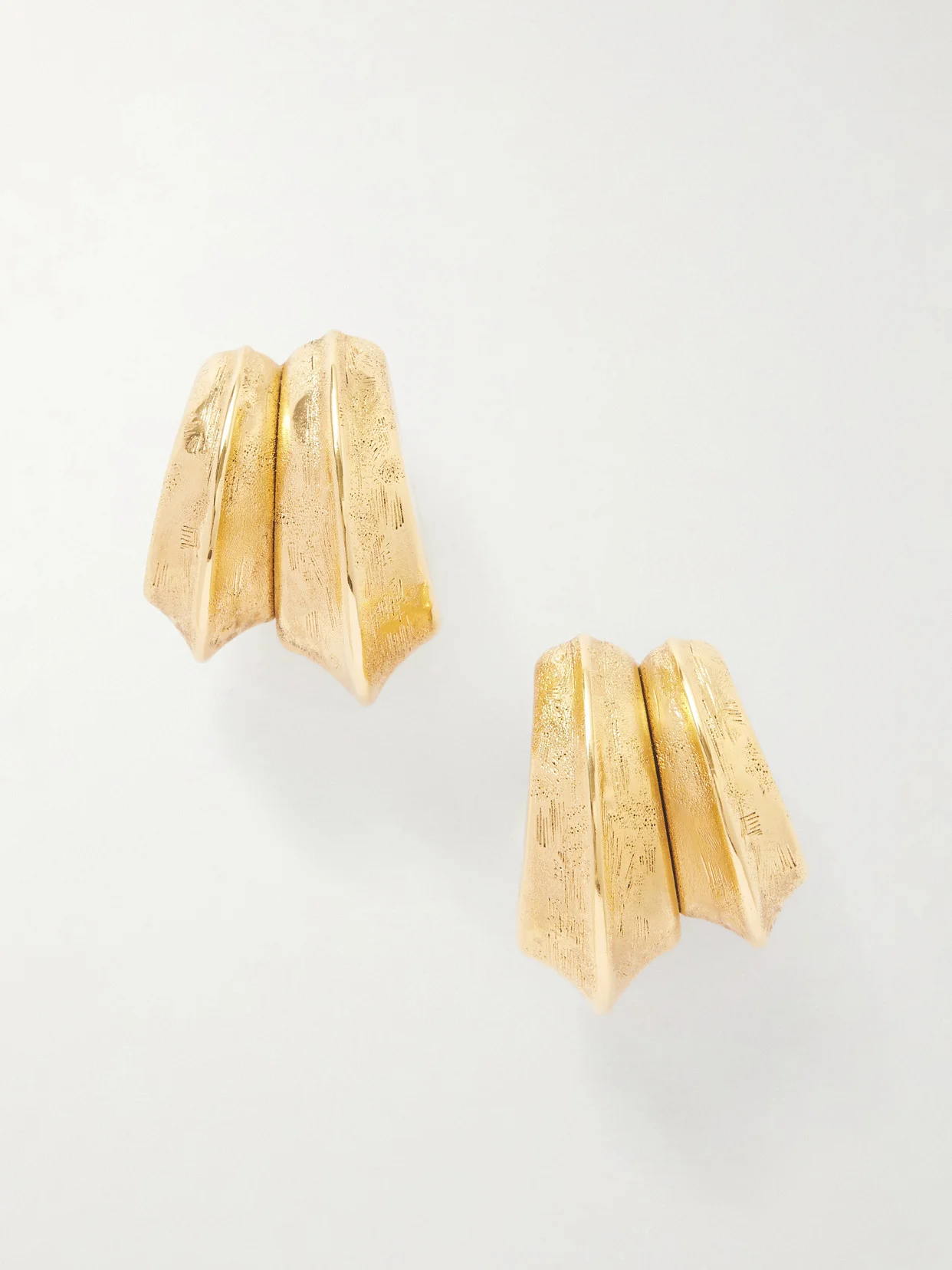 Bo Pointes Arrondies Gold-tone Earrings - 1
