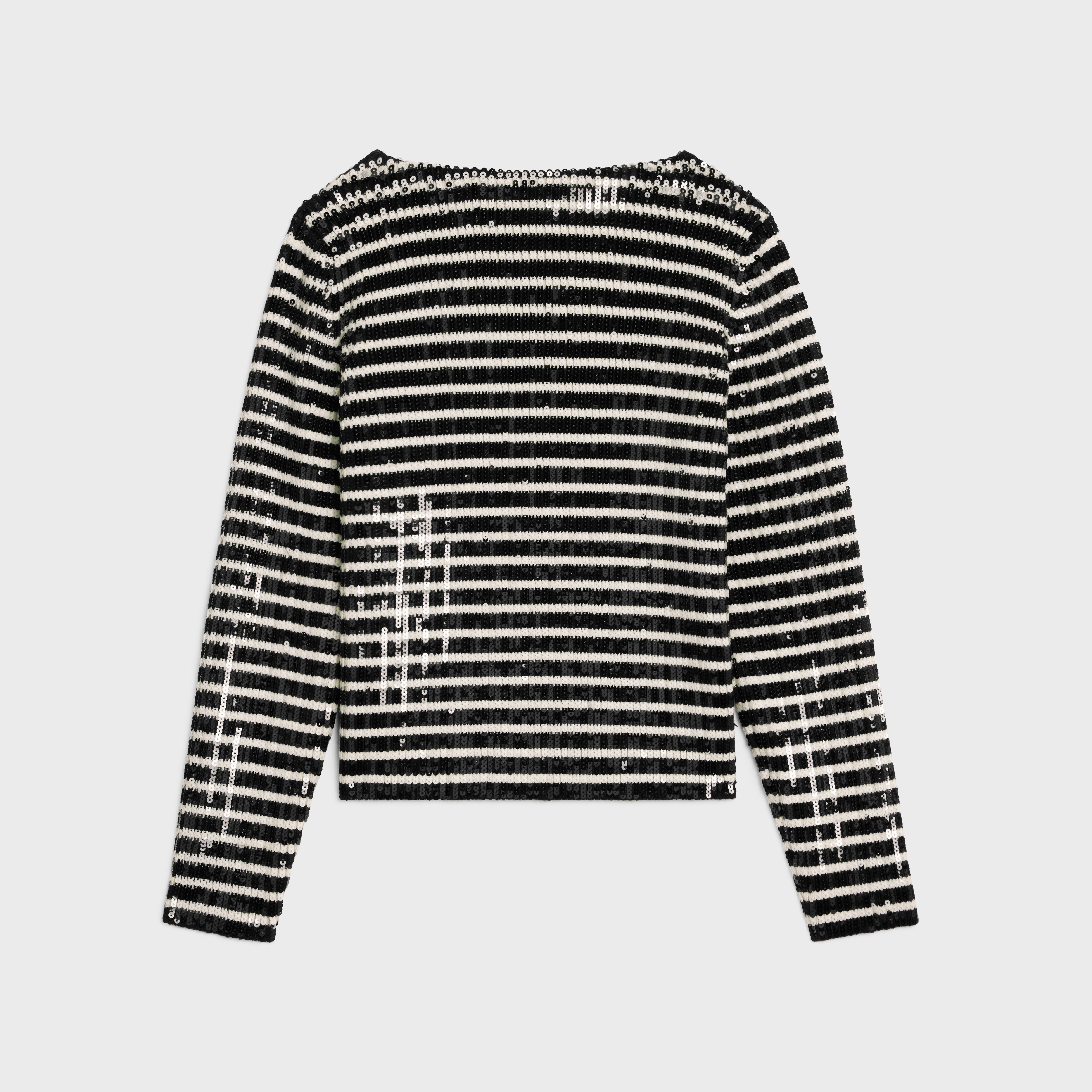 embroidered boat neck marinière sweater in wool - 2
