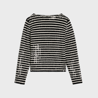 CELINE embroidered boat neck marinière sweater in wool outlook
