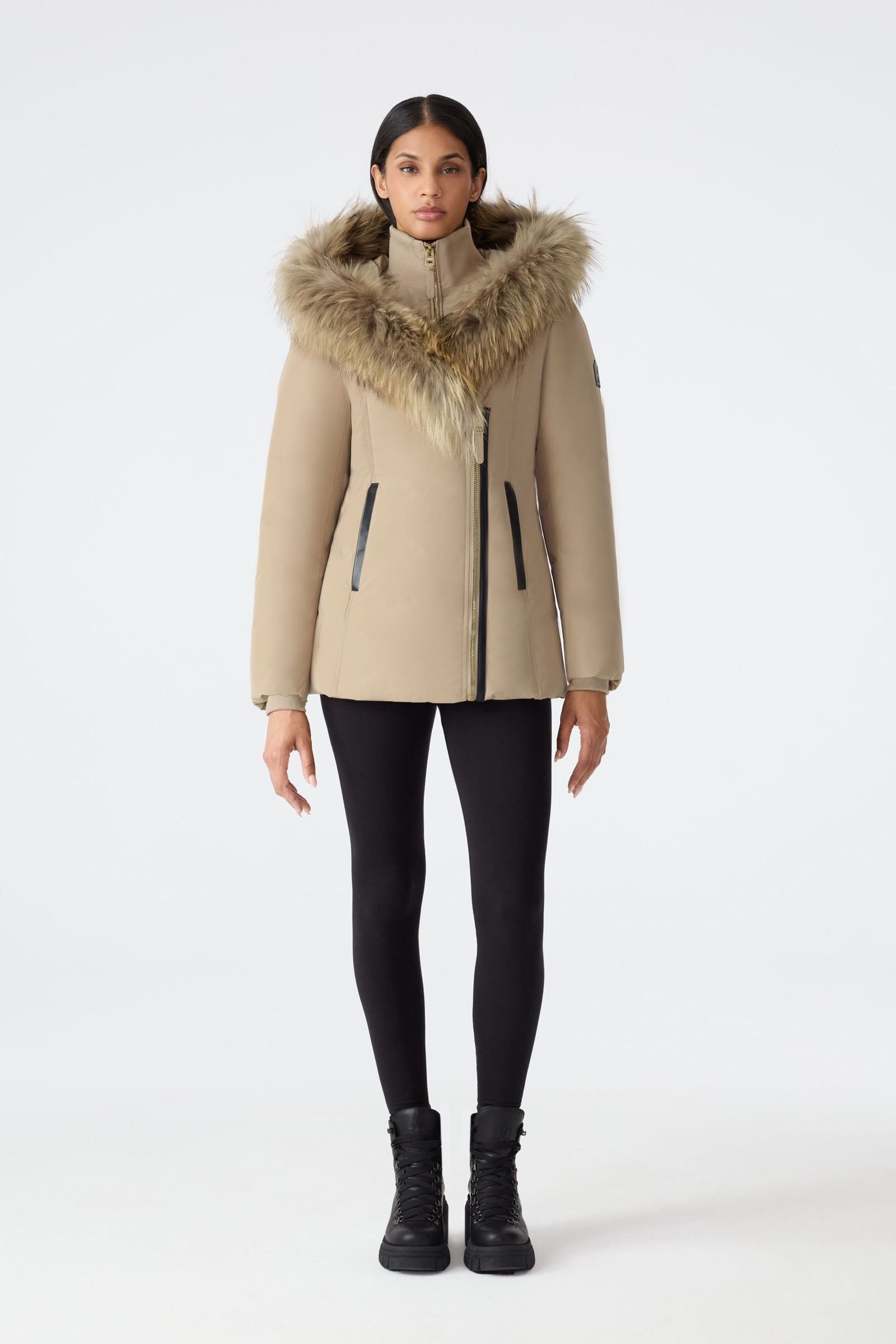 ADALI down coat with natural fur Signature Mackage Collar - 2