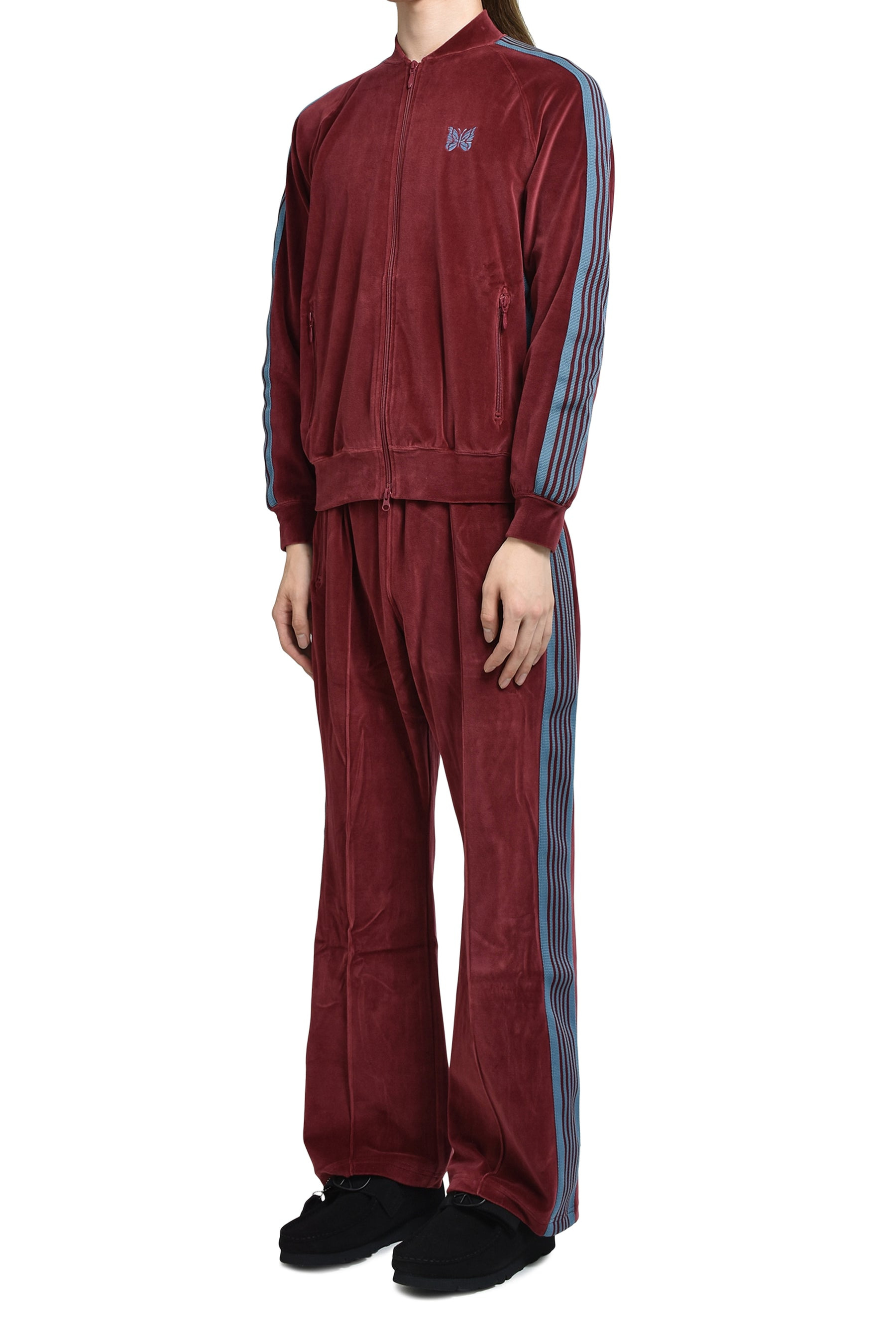 RIB COLLAR TRACK JACKET - C/PE VELOUR / BUR - 4