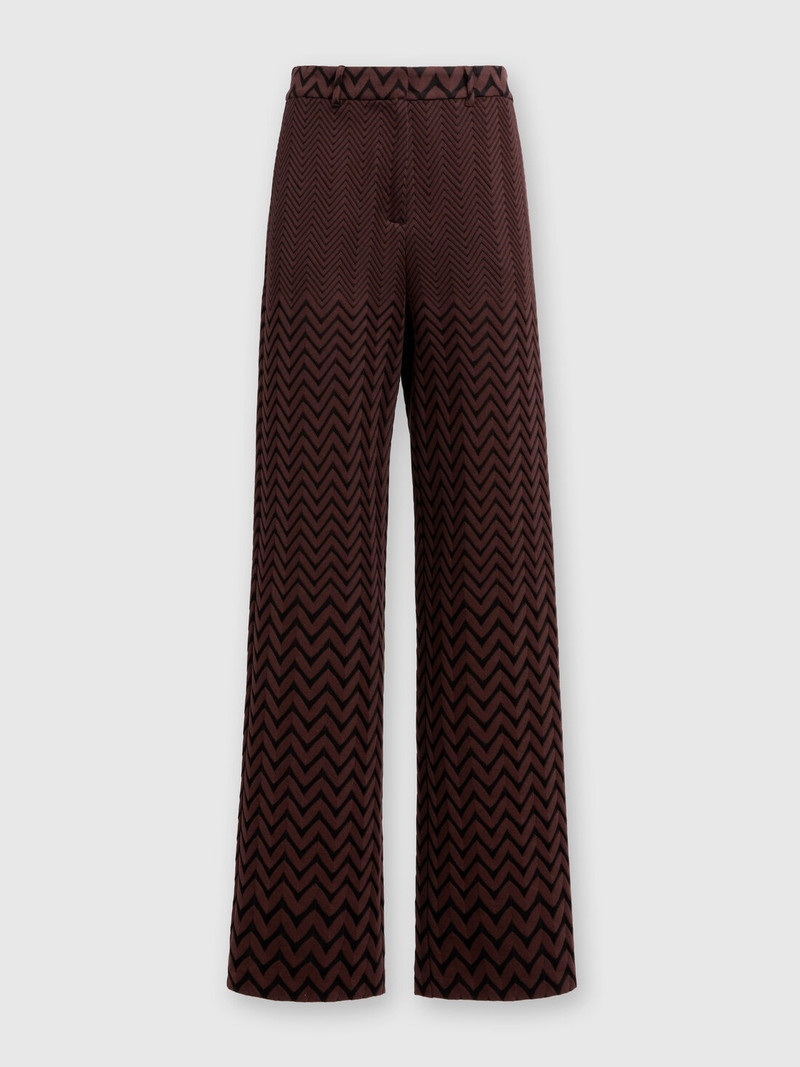 Classic zigzag cotton and viscose trousers 1