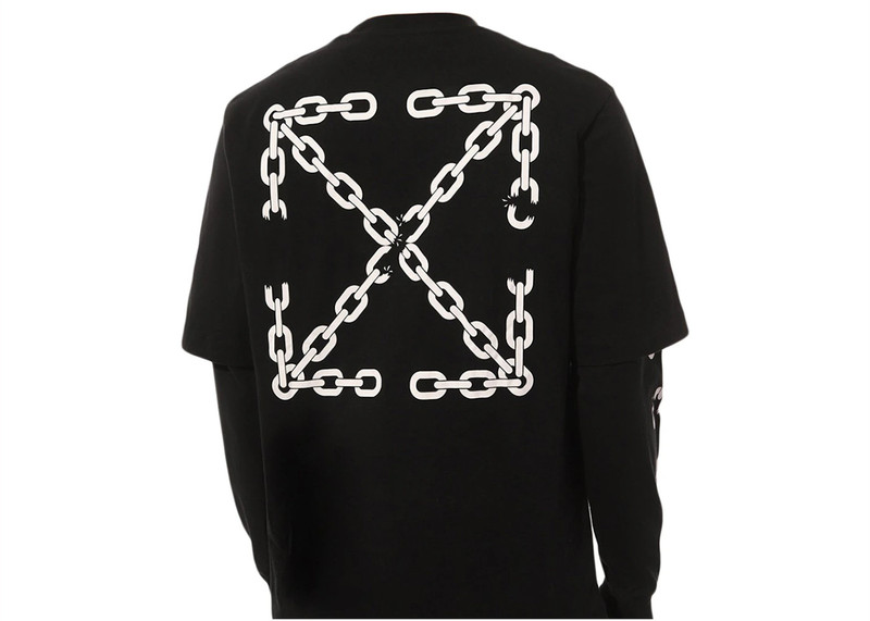 Off-White OFF-WHITE Chain Arrow Double T-shirt Black outlook