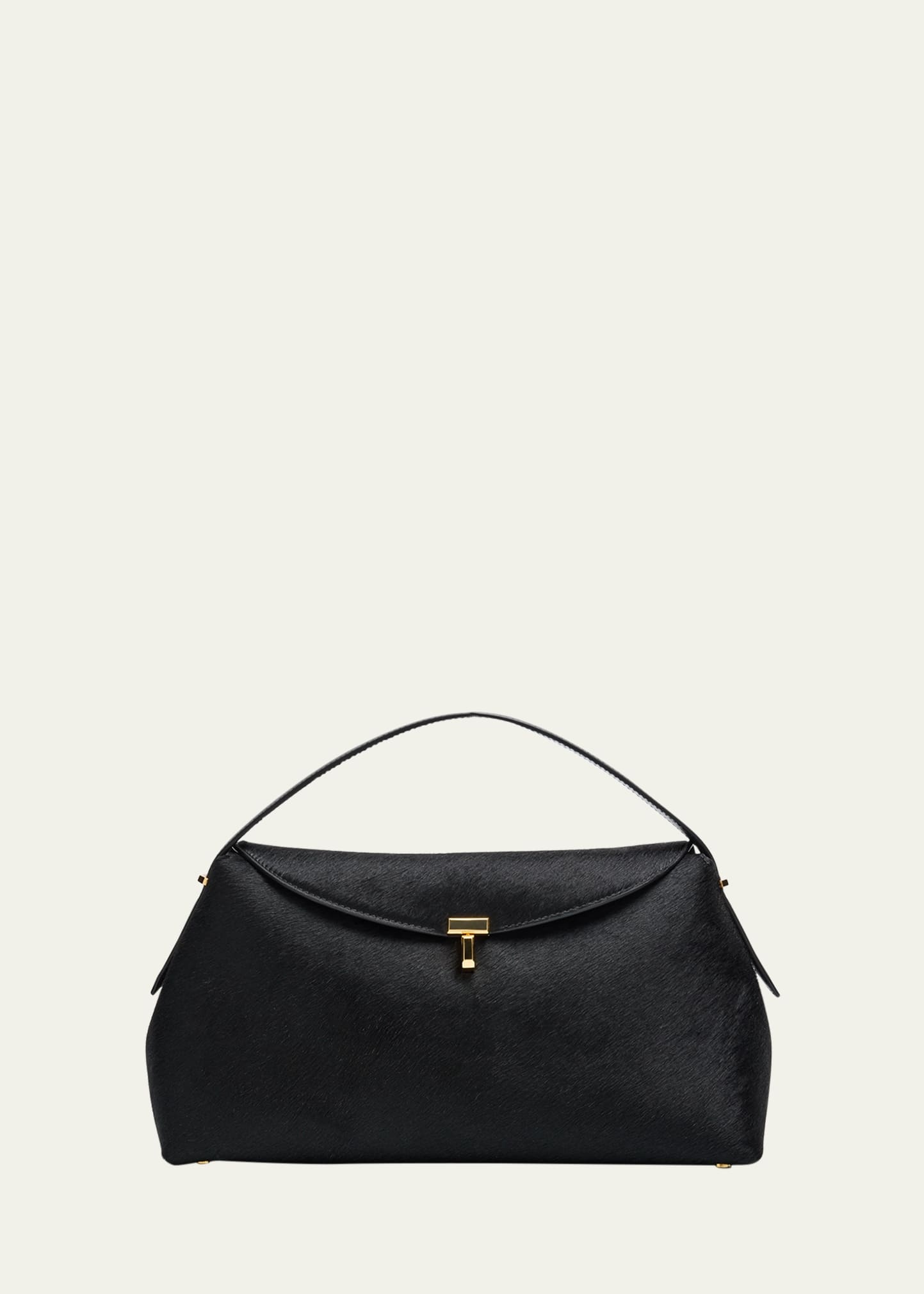 T Lock Horsehair Top-Handle Bag - 1