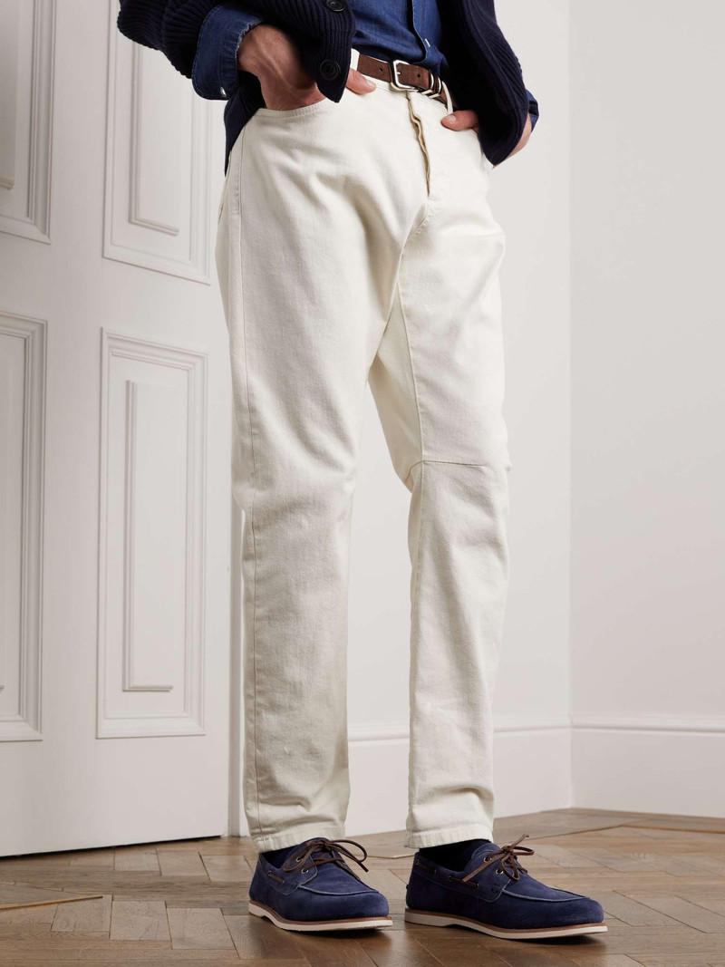 Brunello Cucinelli Leather-Trimmed Suede Boat Shoes outlook