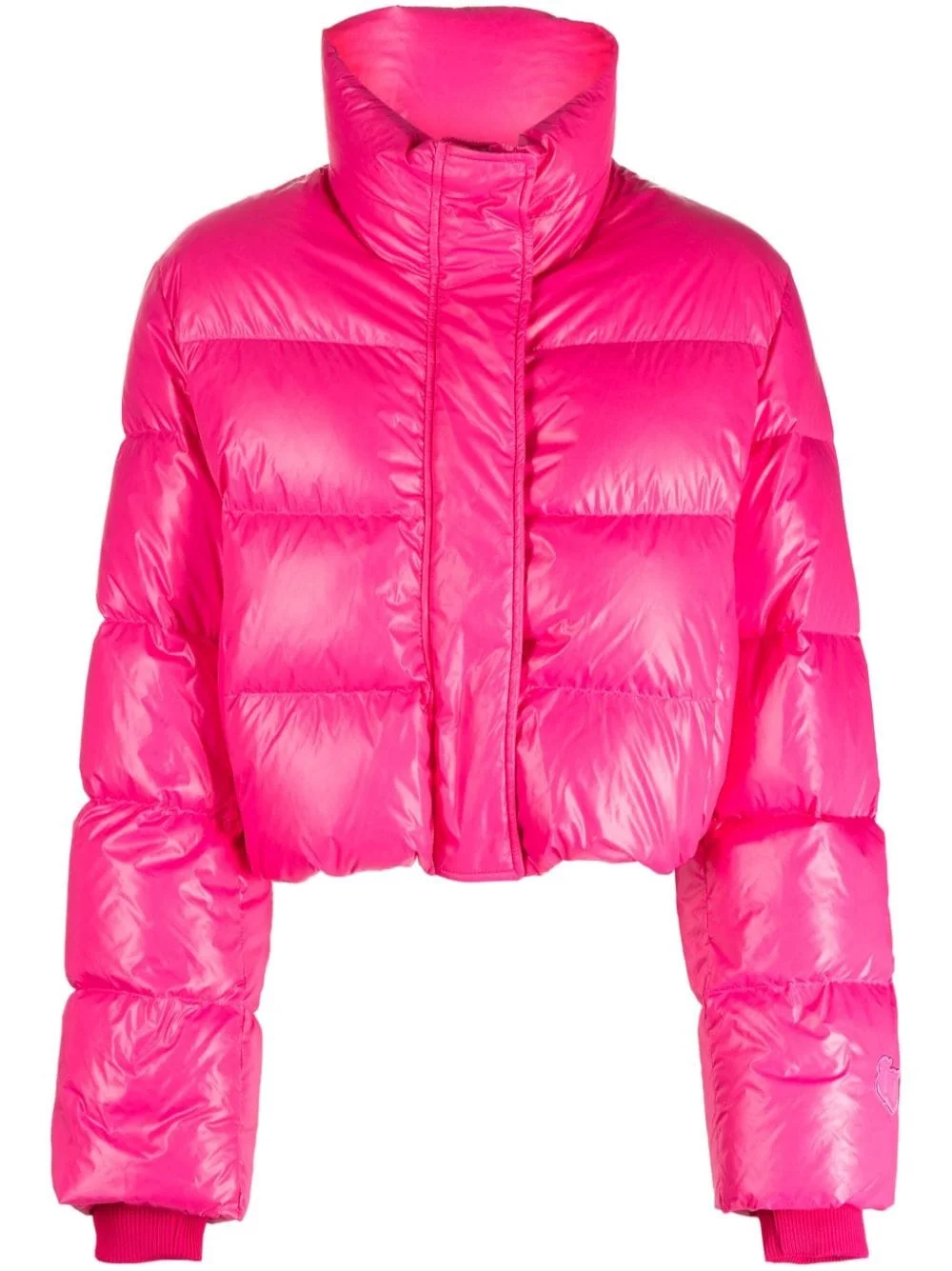 quilted cropped puffer jacket - 1