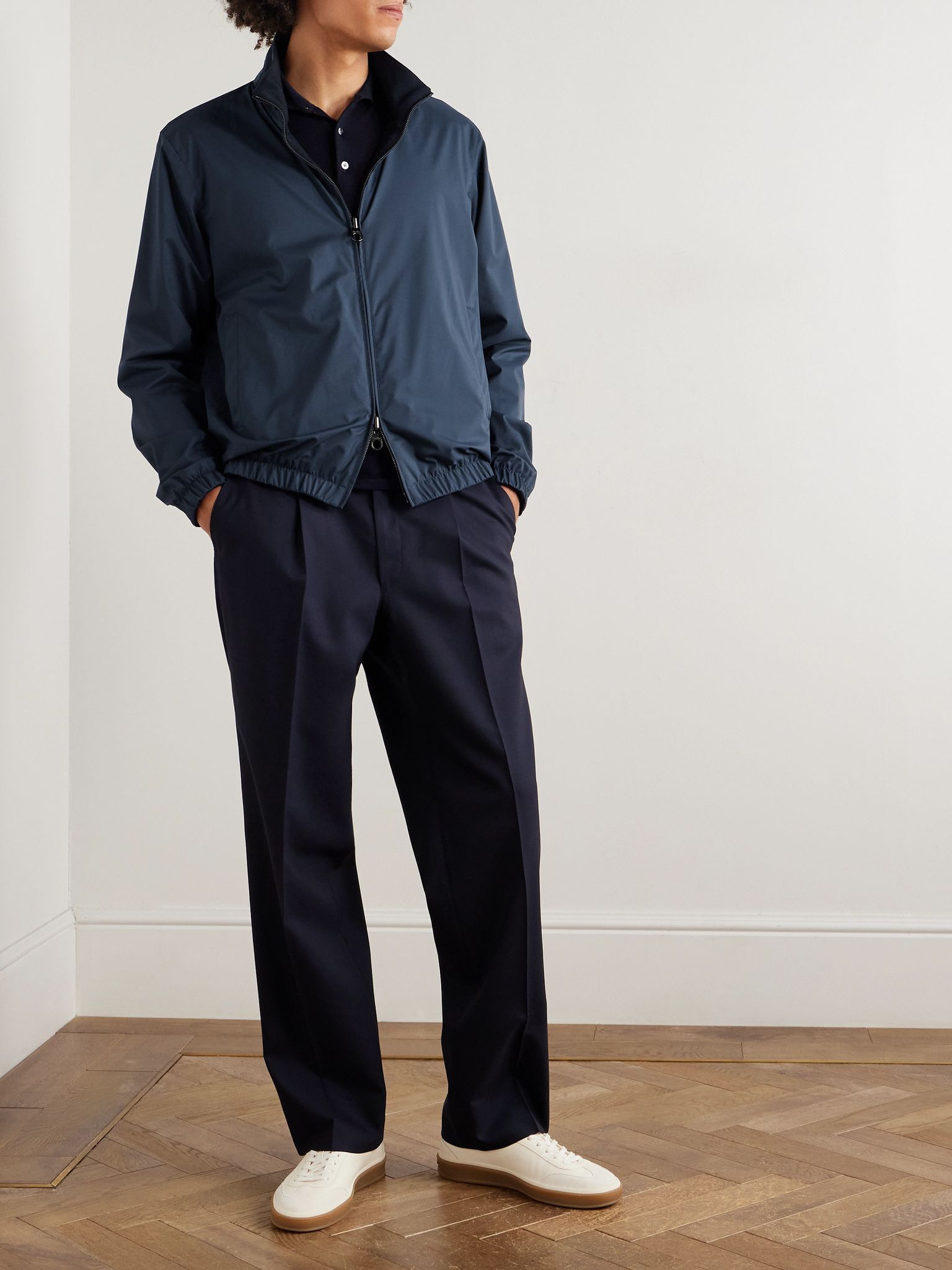 Reversible Windmate® Storm System® Nylon and Cashmere Blouson Jacket Navy - 2