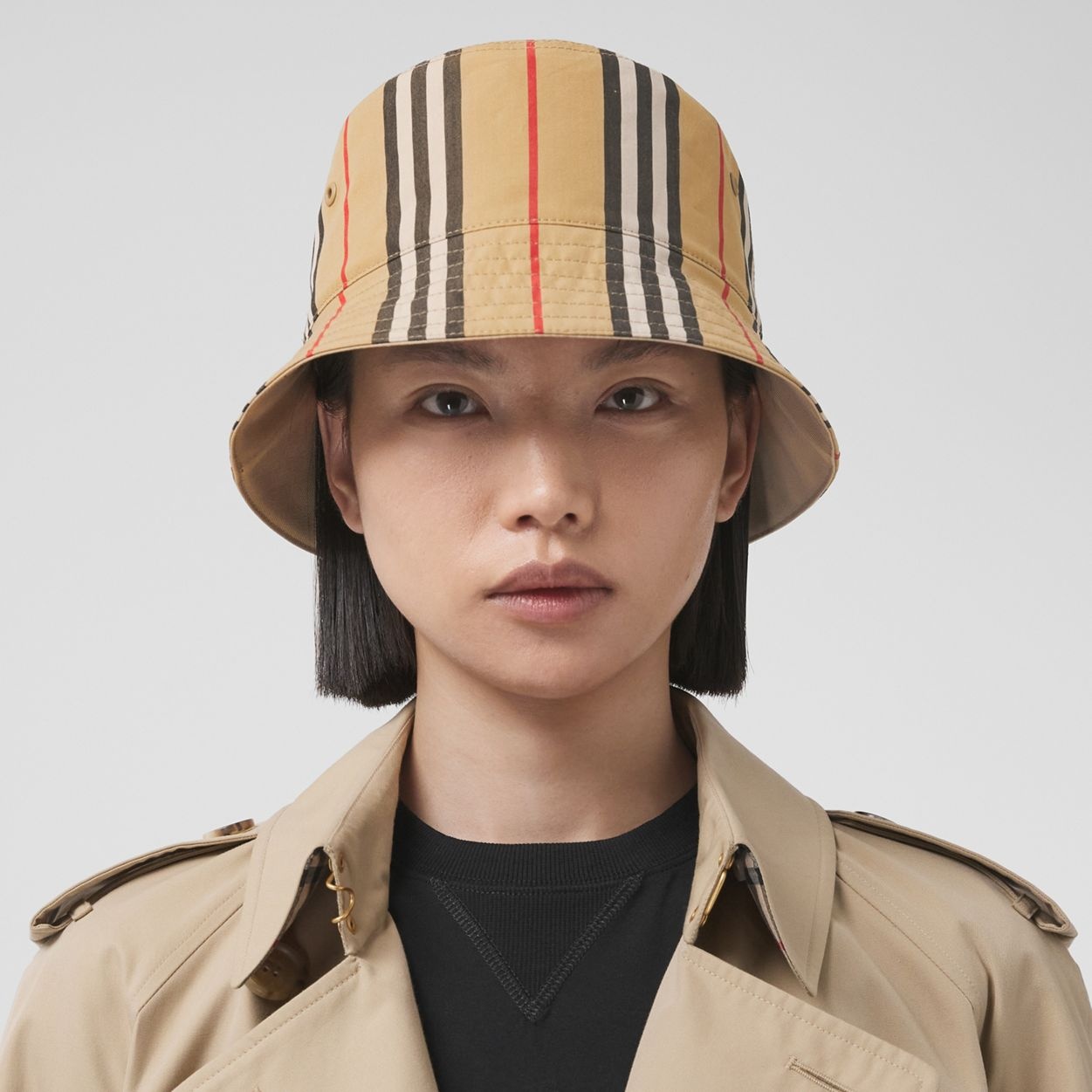 Reversible Icon Stripe Cotton Bucket Hat - 3