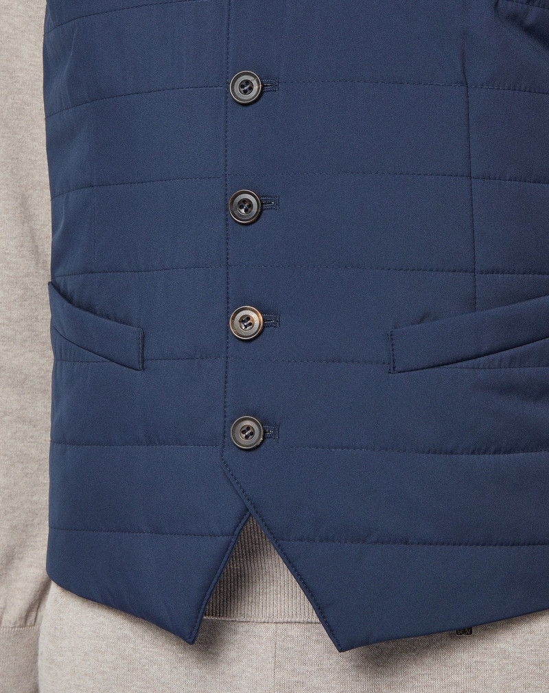 Dark blue padded water-repellent vest 5