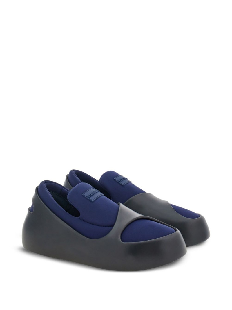 FERRAGAMO Hybrid logo-patch panelled sneakers outlook