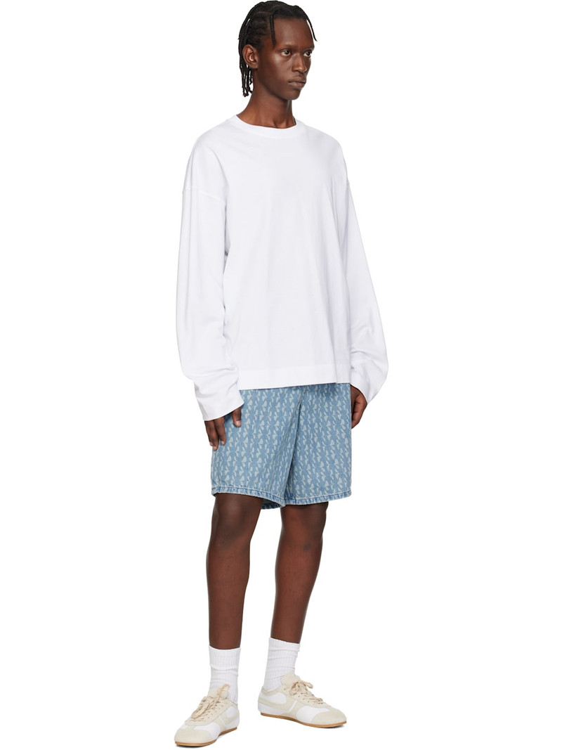 Dries Van Noten Blue Faded Denim Shorts outlook