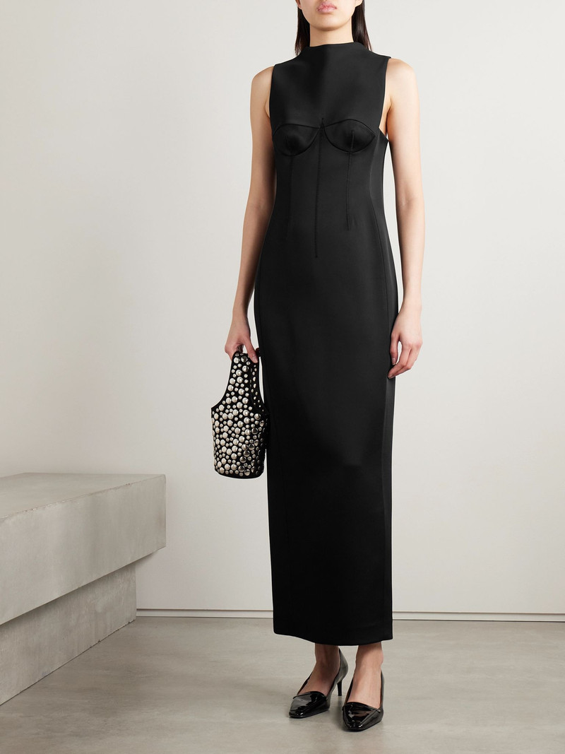 KHAITE Shoshanna satin-crepe gown Black outlook