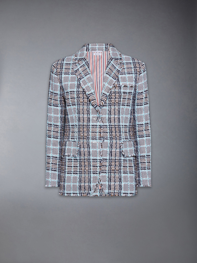 FRAYED PLAID CHECK SUMMER TWEED SPORTCOAT 1