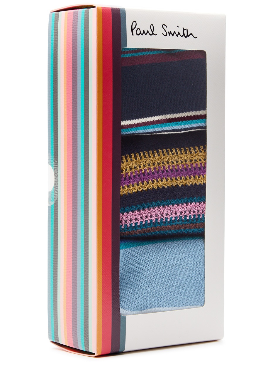 Paul Smith Striped-intarsia Cotton-blend Socks - 2