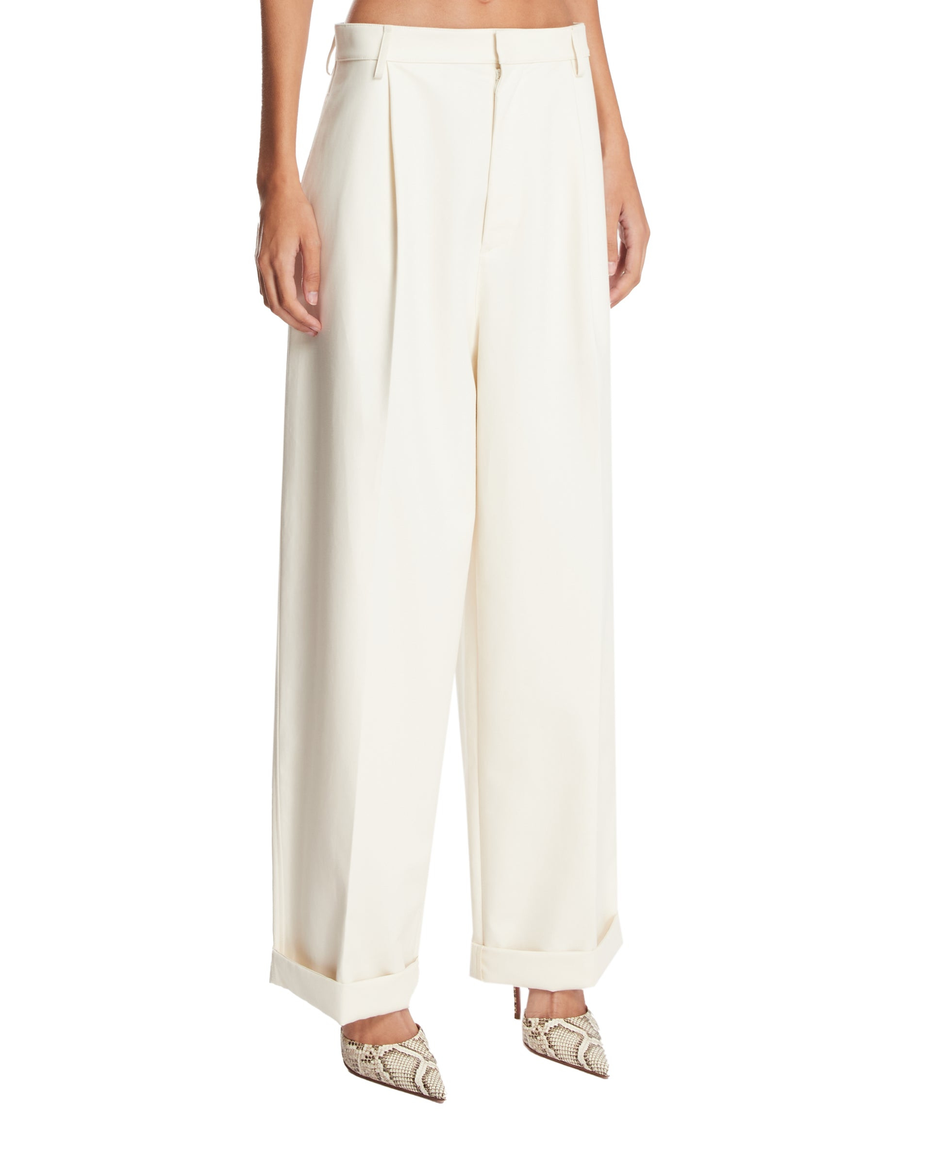 White Cotton Trousers - 4