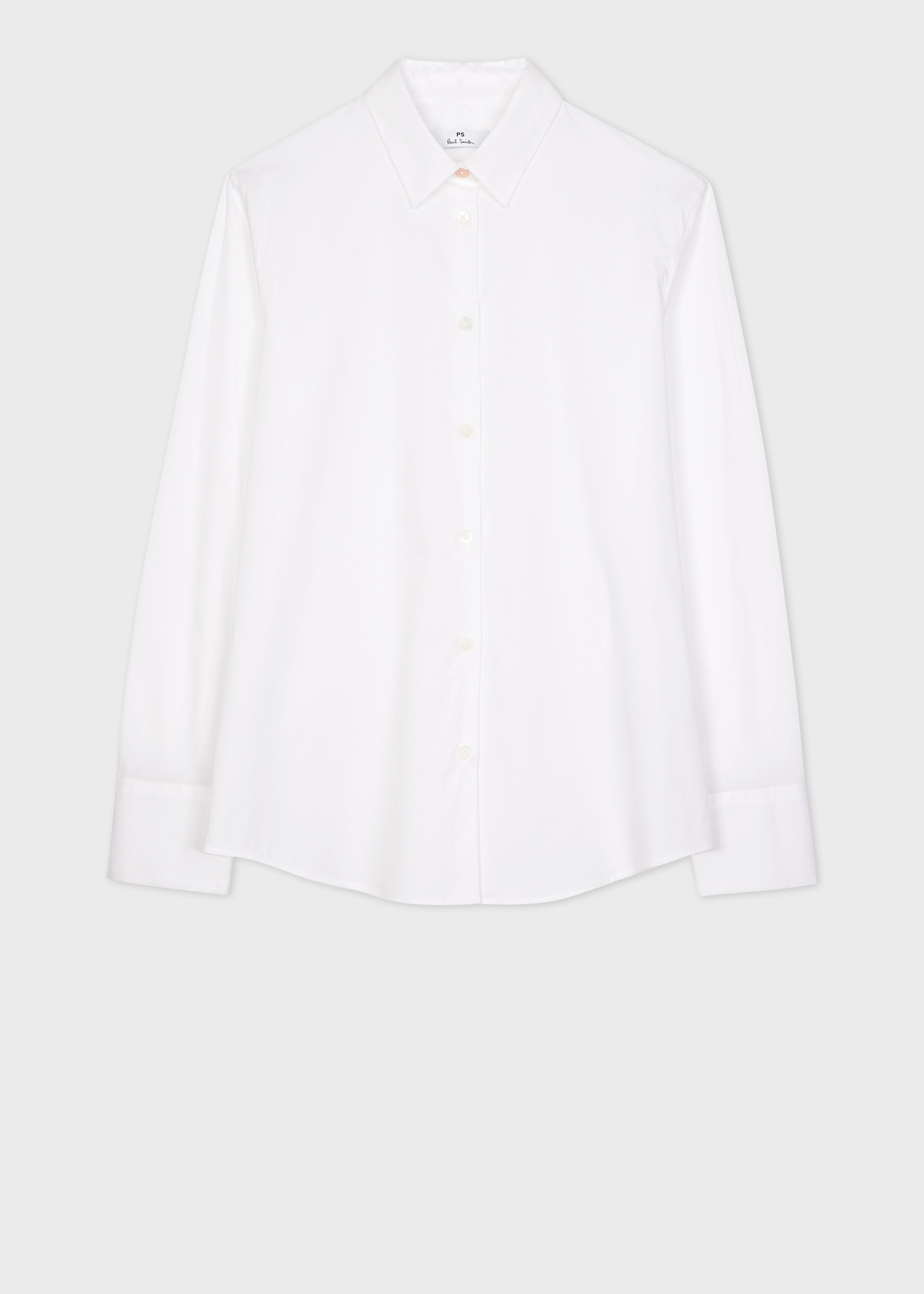 Women's White Stretch-Cotton 'Swirl' Cuff Shirt - 1