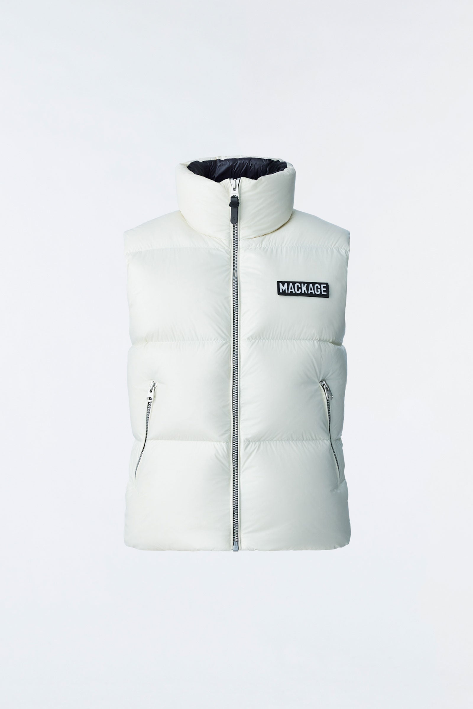 KANE lustrous light down vest with funnel collar - 1