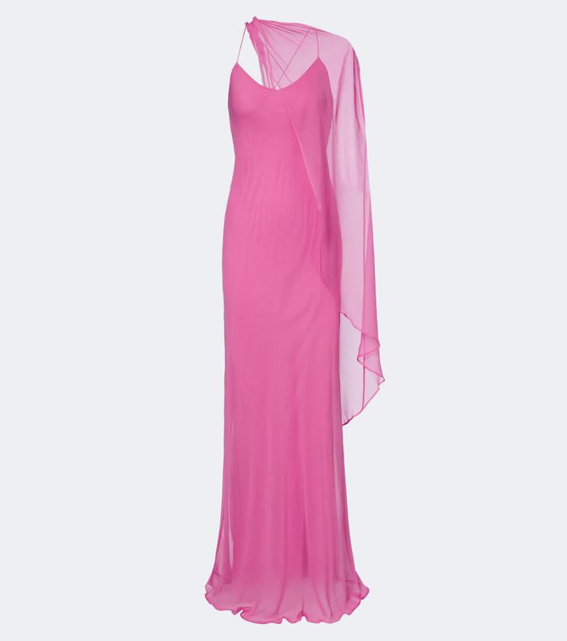 Caped silk gown 1
