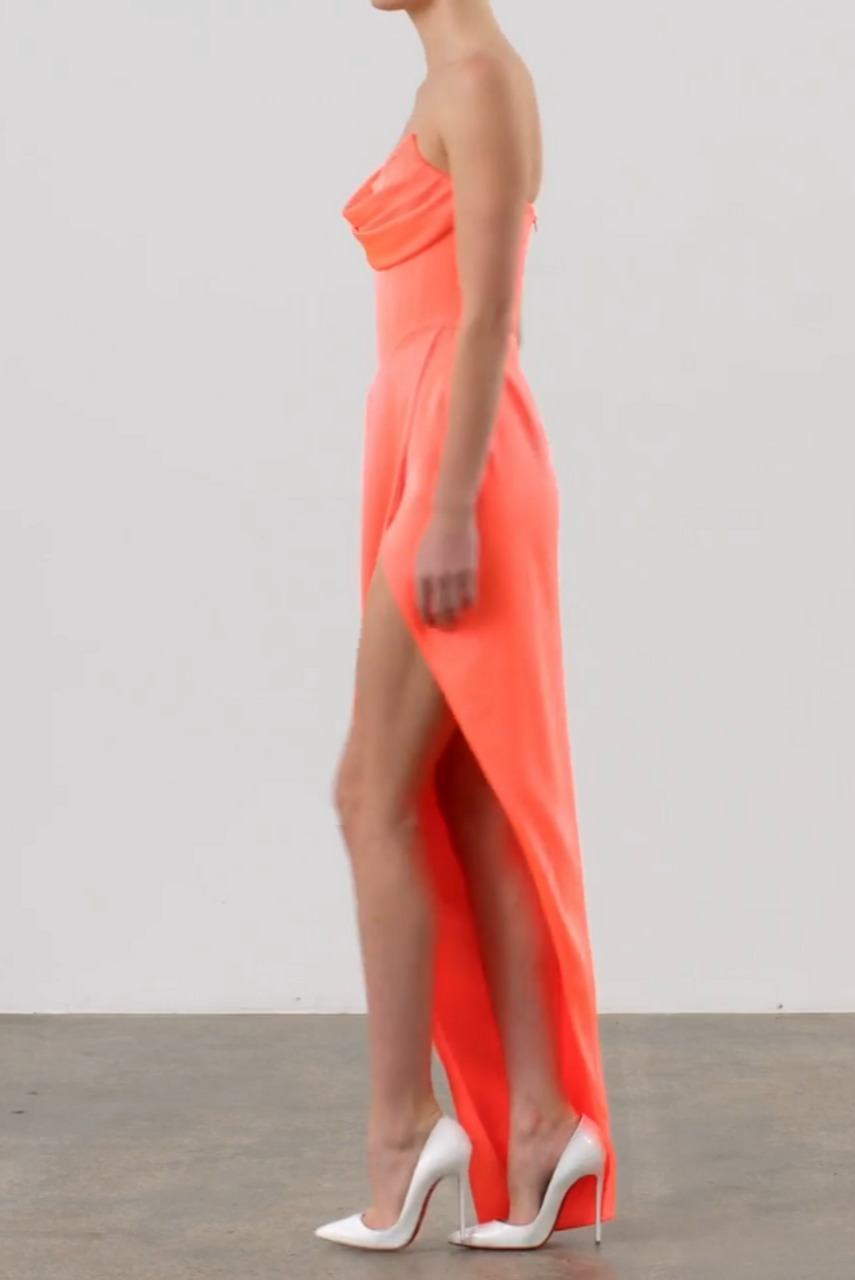 Harland Draped Satin Corset Gown - 3