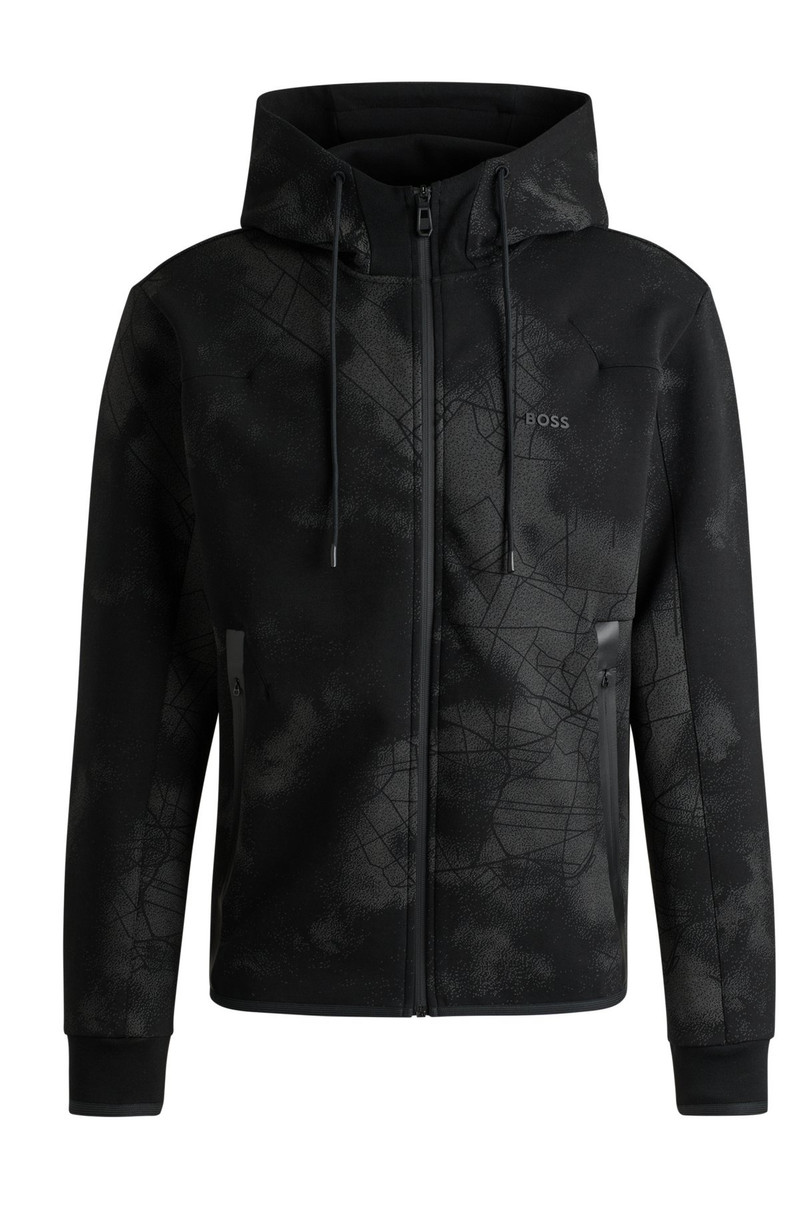 ZIP-UP HOODIE WITH DECORATIVE REFLECTIVE ARTWORK 1